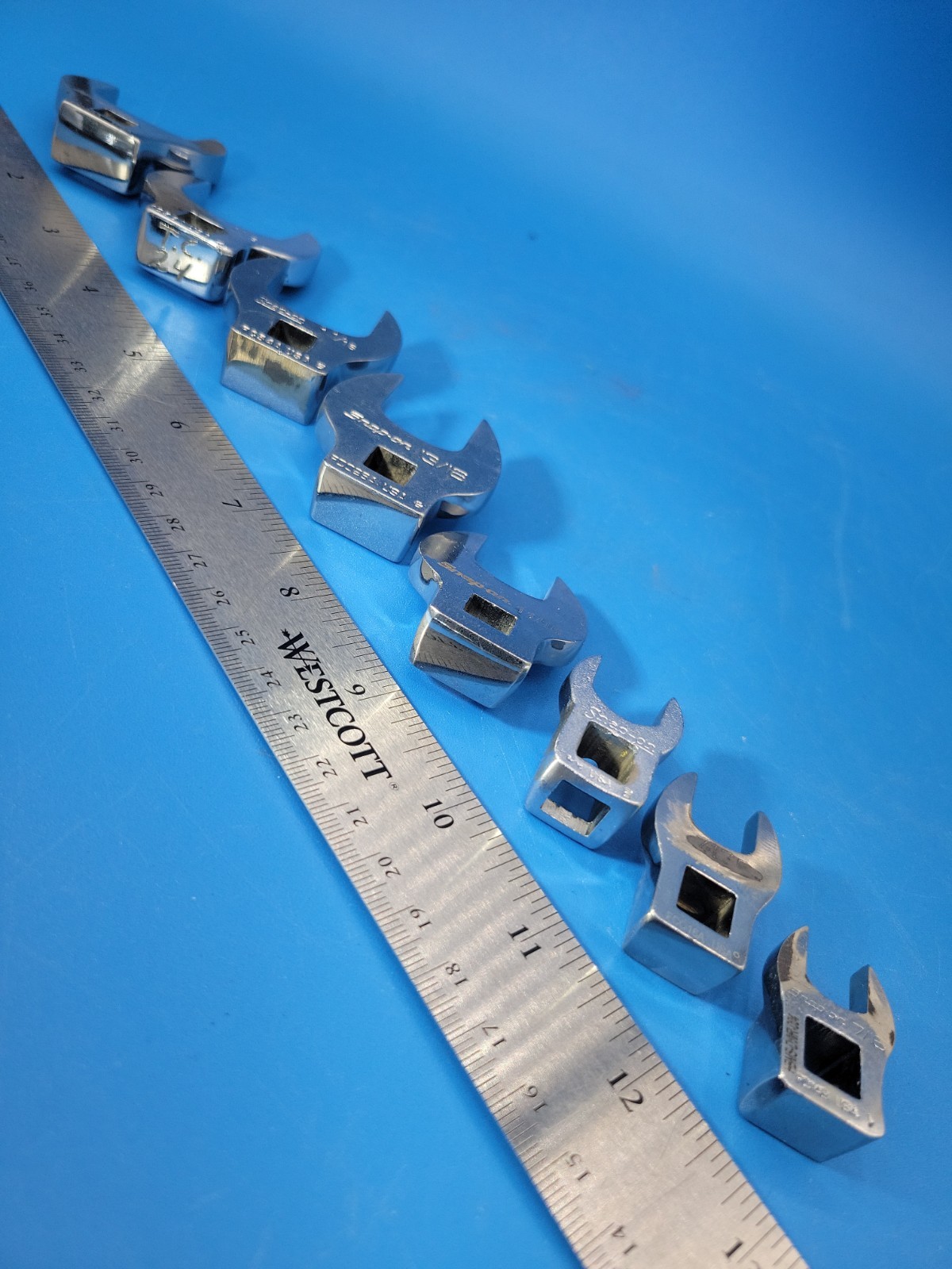 Snap-on Tools Crowfoot Wrench Set ⅜» Drive 7/16″ to 1-3/16″ 8 Pieces USA T-3-4