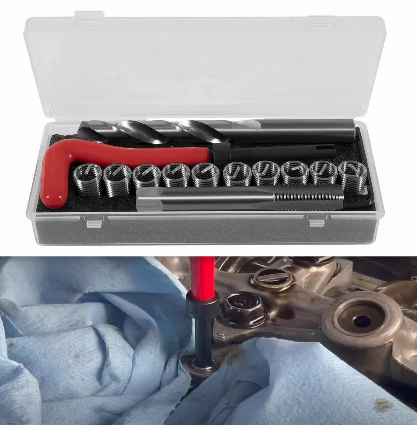 Head Thread Bolt Repair Tool Kit 1420 for Honda B16 Engine, Toyota M11.5mm x 1.5