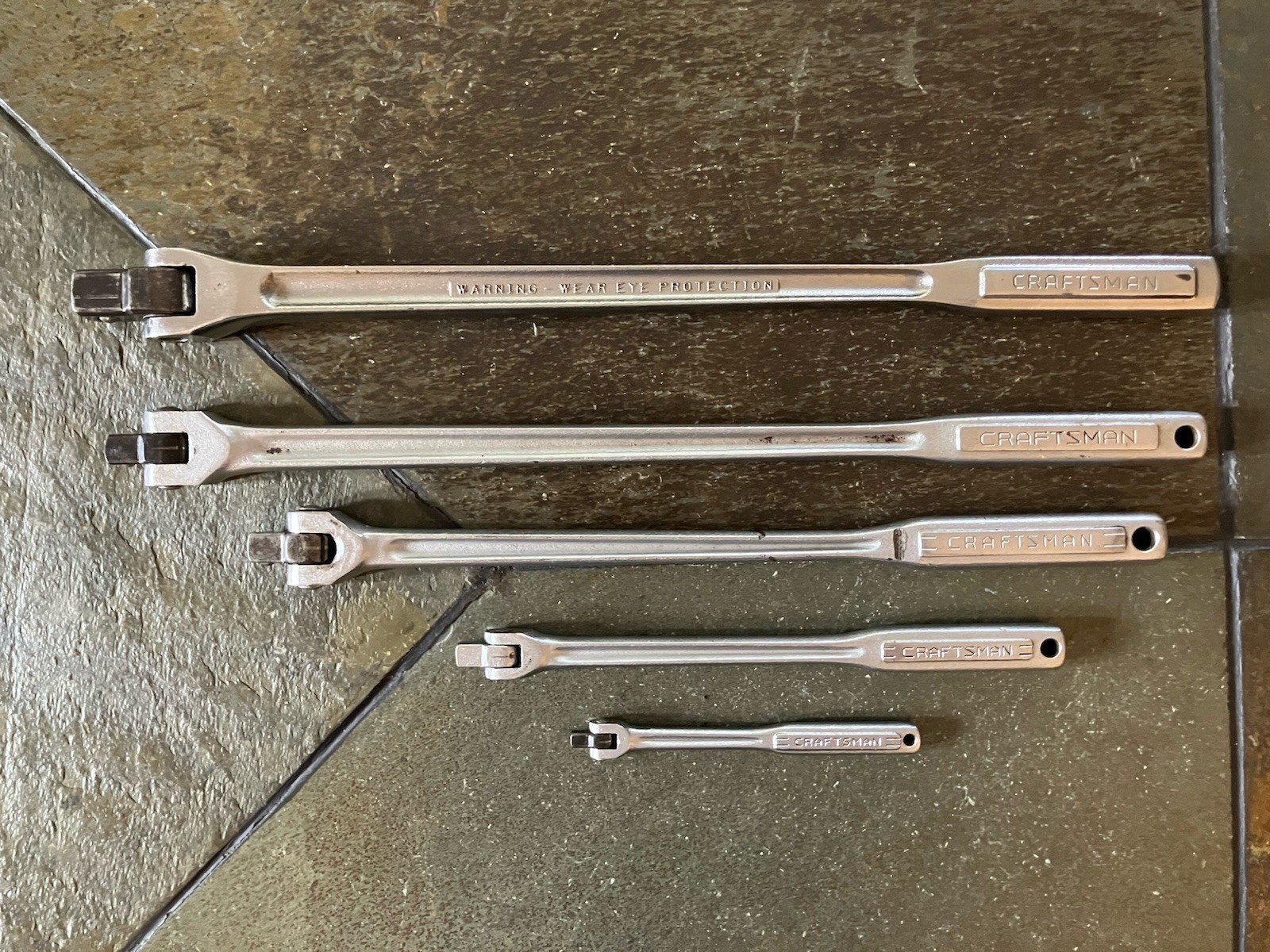 Craftsman 5 Piece Breaker Bar Set 1/4” 3/8” 1/2” & 1/2” Long, 3/4” / USA