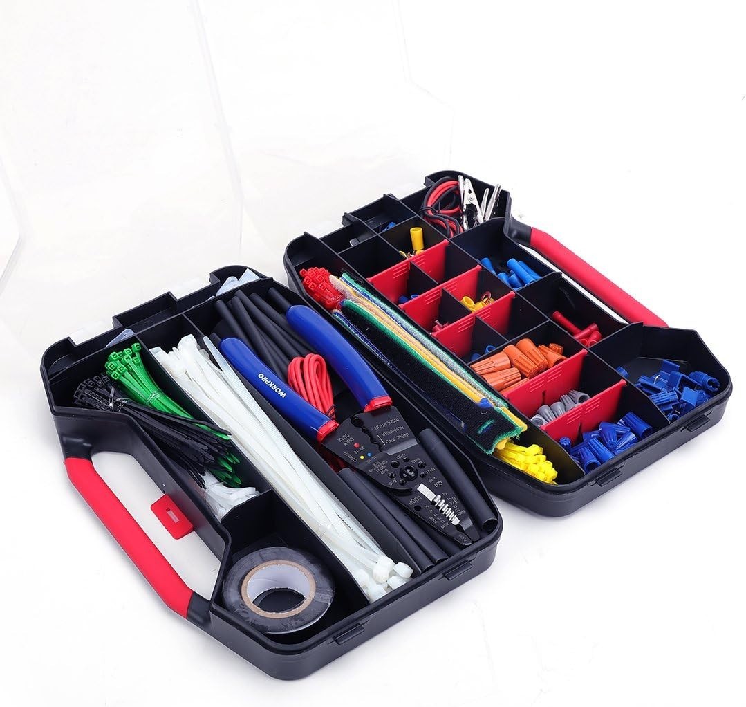Workpro 582-Piece Electrical Repair Kit – Complete with Wire Cutter & Stripper