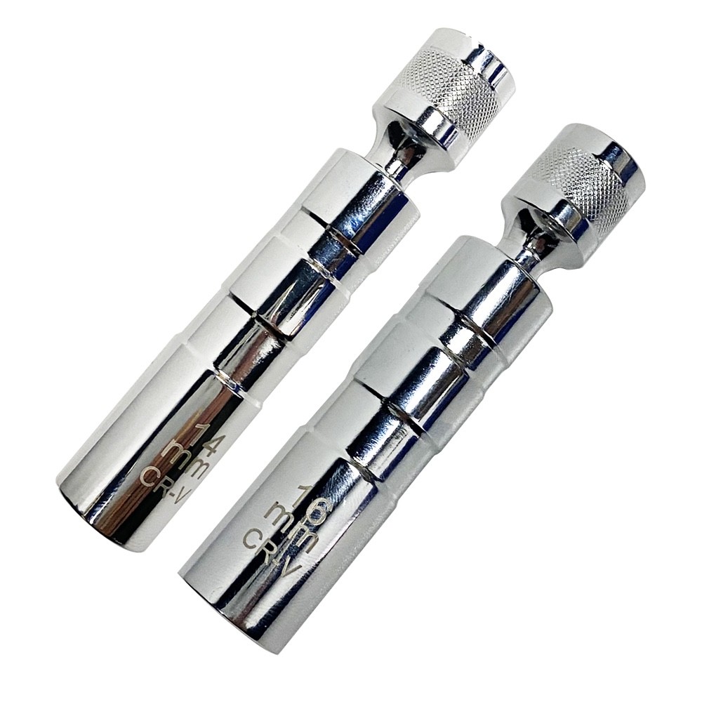 14mm & 16mm Thin Wall Magnetic Swivel Spark Plug Socket 12-Point Removal Tool