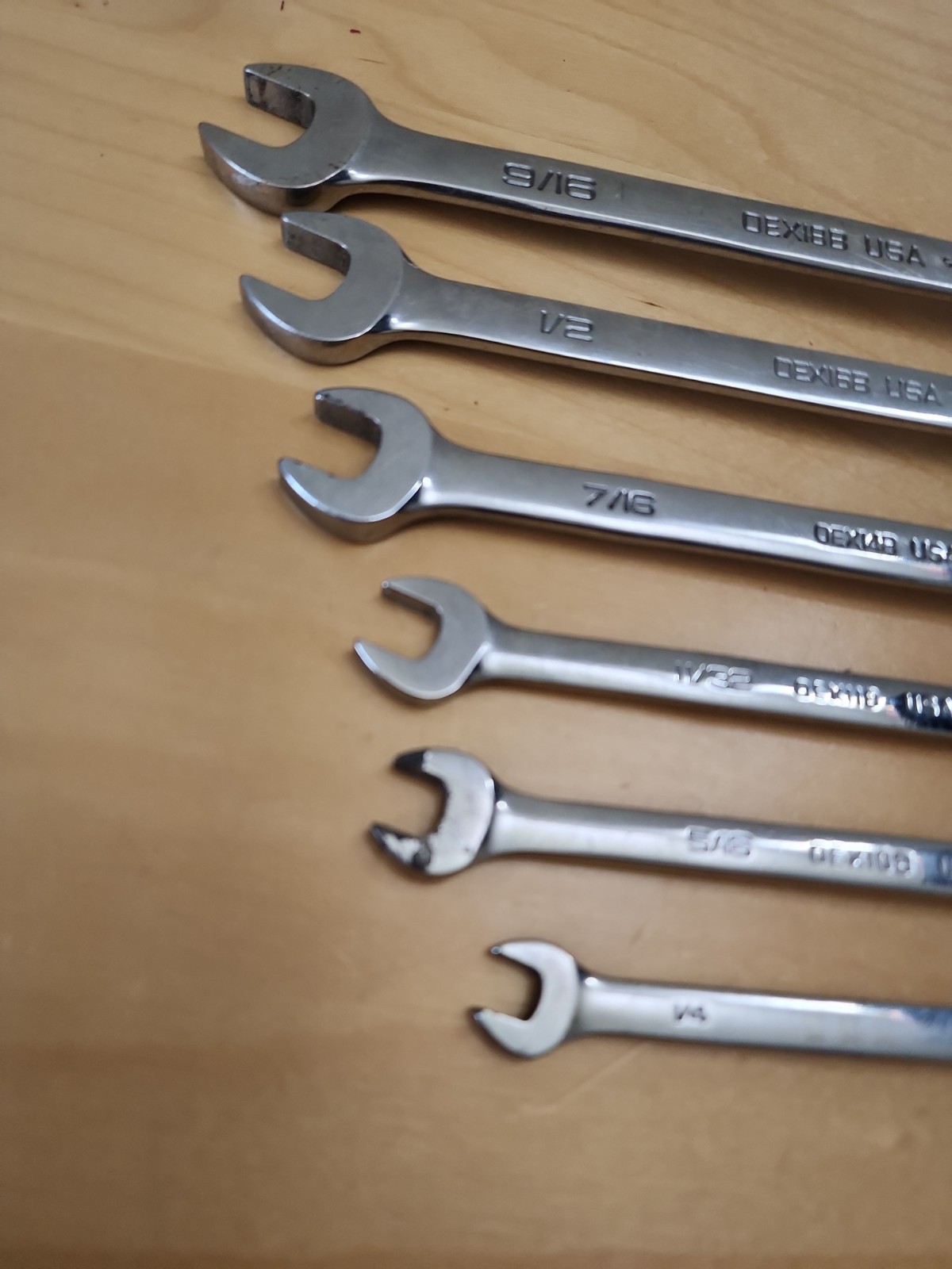 Lot Of 6 Snap-On Combo Wrenches 9/16″ 1/2″ 7/16″ 11/32″ 5/6″ 1/4″