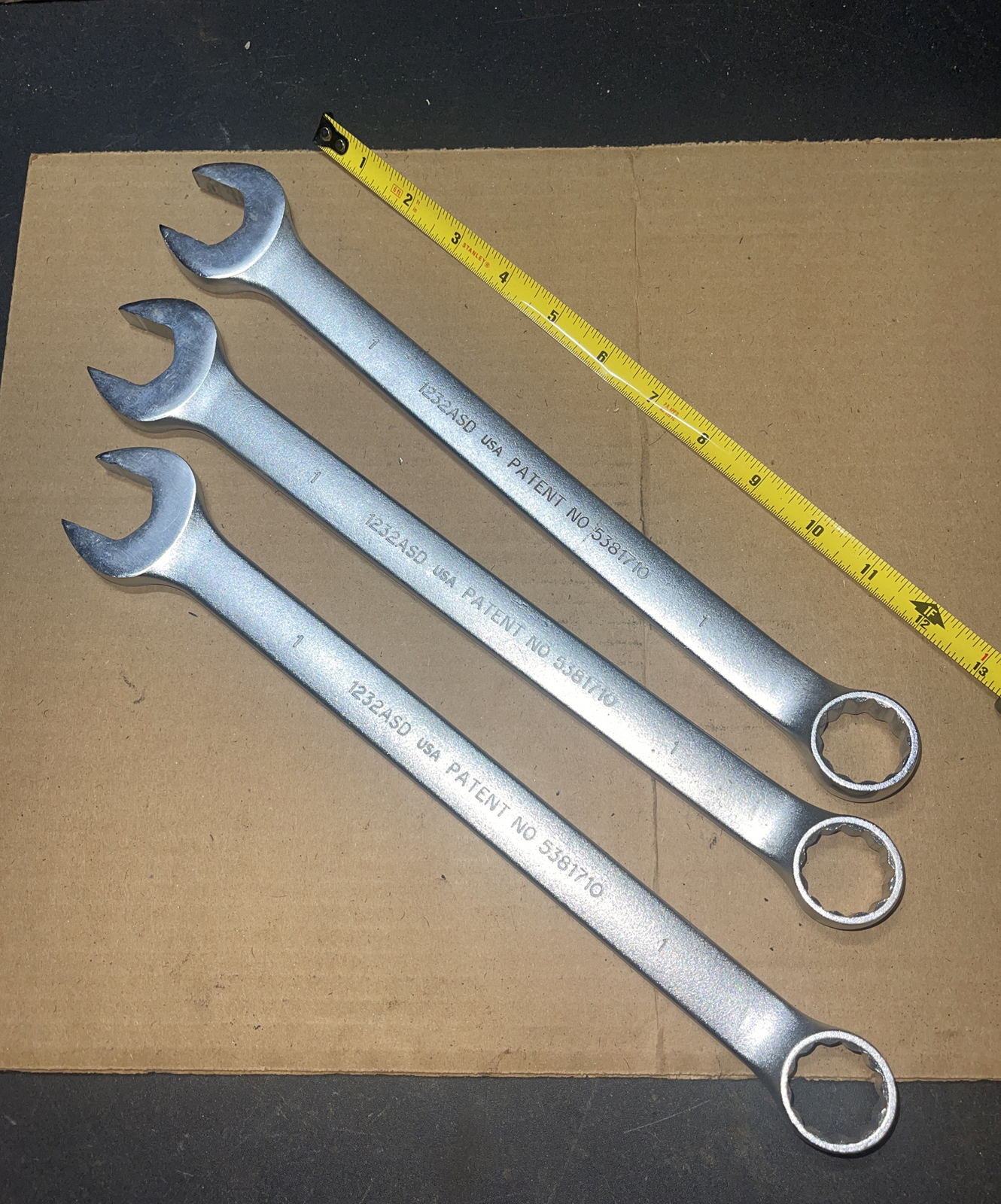 NOS PROTO USA 1232ASD 1 In SAE 12 Point Combination Wrench ANTI SLIP Vintage