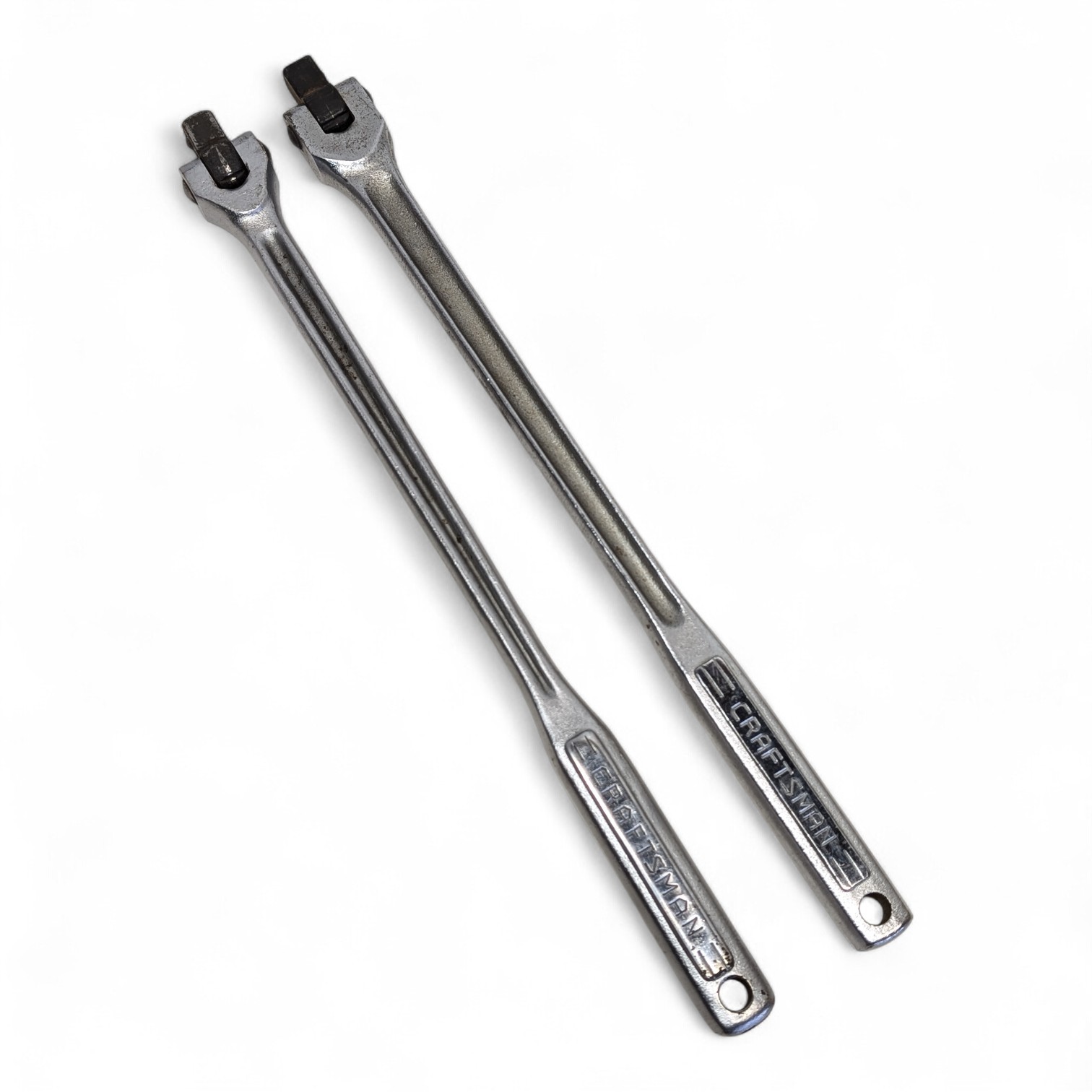 VTG CRAFTSMAN Breaker Bar Set 1/2″ Drive 15″ Long Flex-head V Series USA Pair