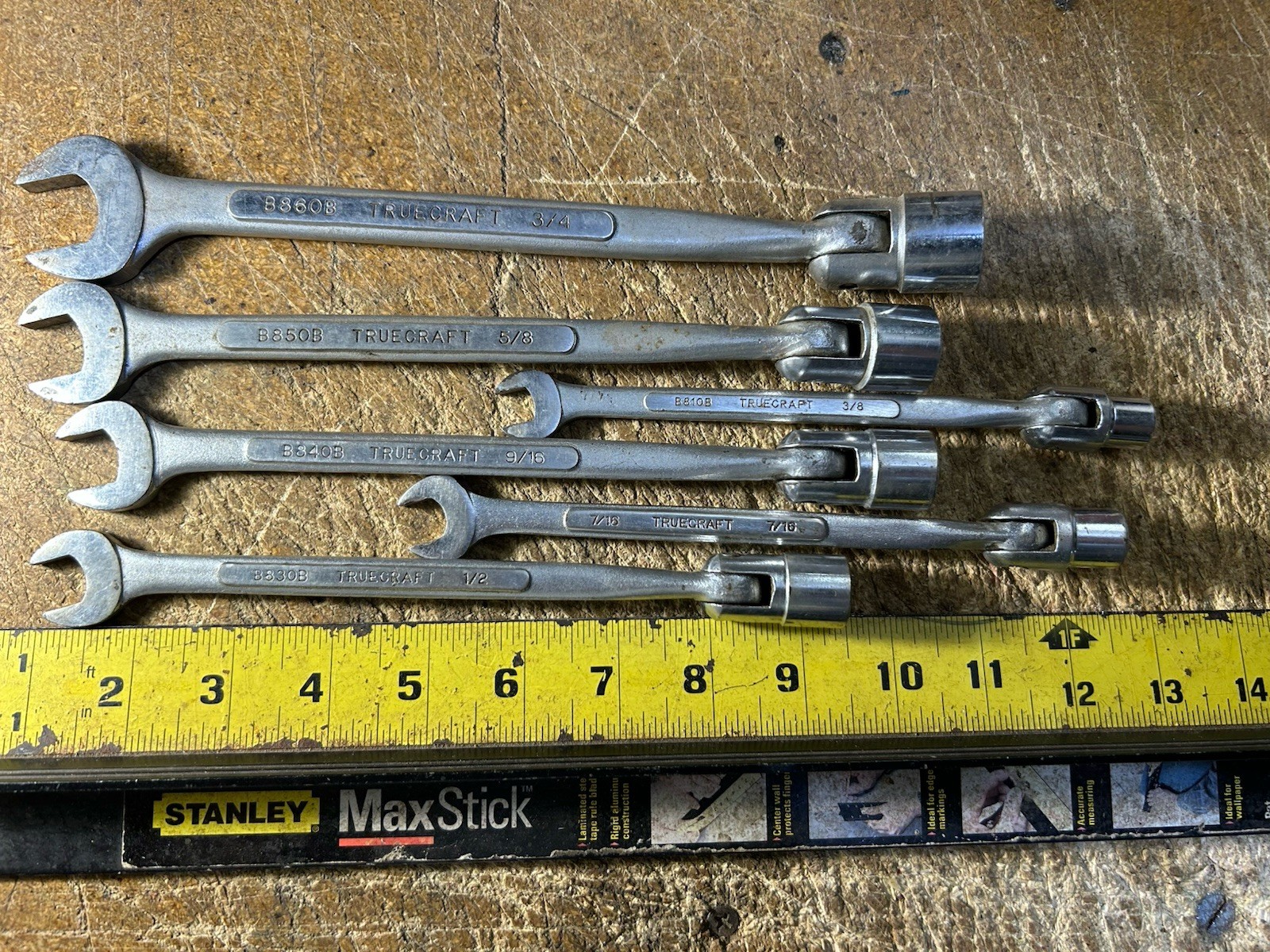 6 PC TRUECRAFT FLEX HEAD SOCKET COMBO. WRENCHES 3/8″ – 3/4″ SAE