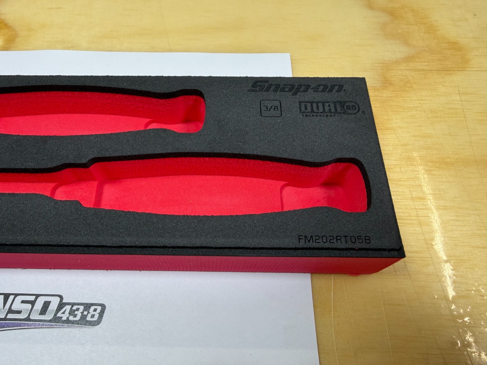 Snap-on Tools NEW RED Foam Tray for 2pc 3/8″ Drive Ratchet Set FM202RT05BR