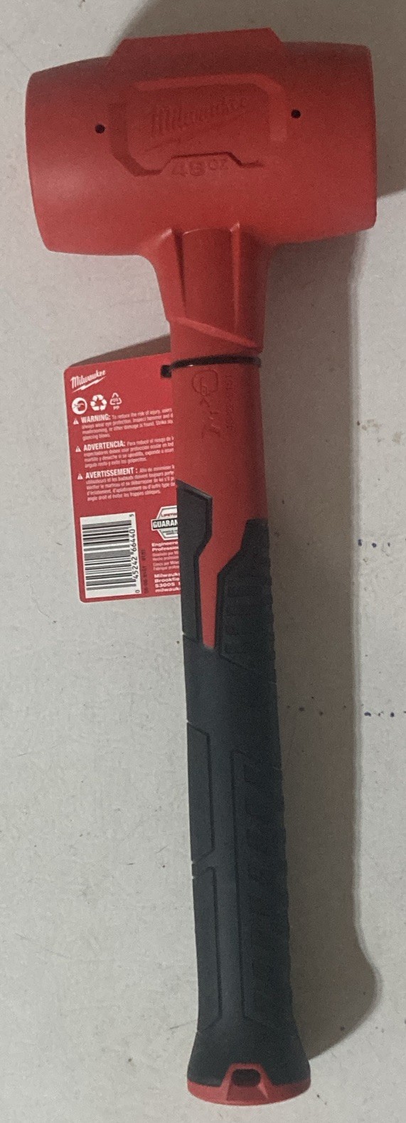 New Milwaukee 48oz Dead Blow Hammer Red/Black 48-22-9151