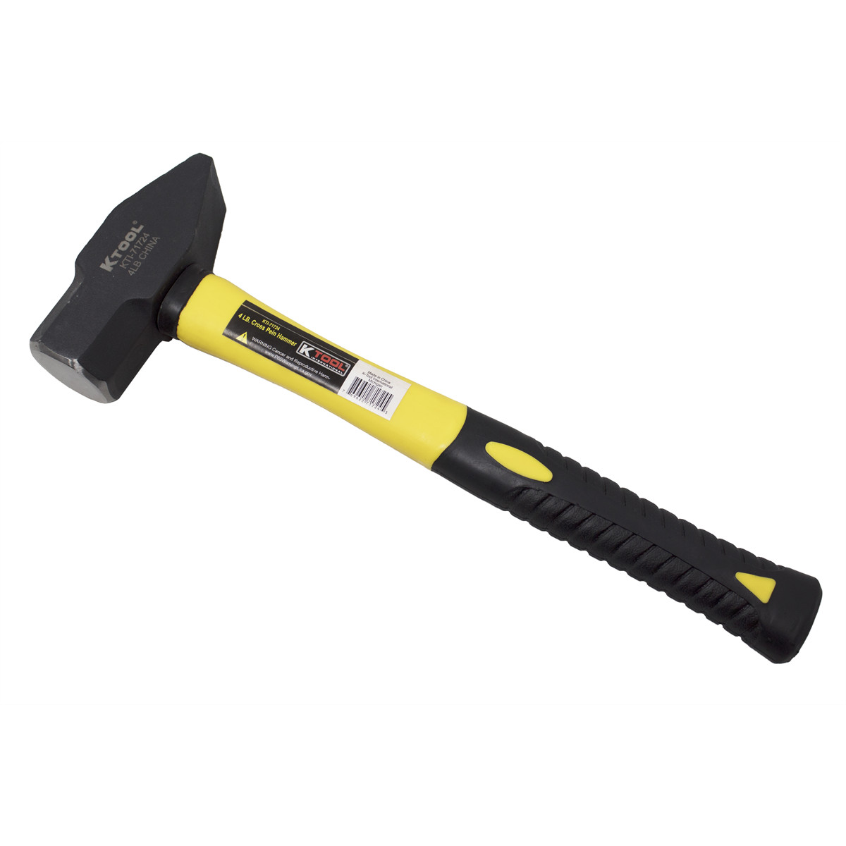 K-Tool 71724 4lb Cross Peen Hammer w/ Fiberglass Handle, Length 15-1/4″