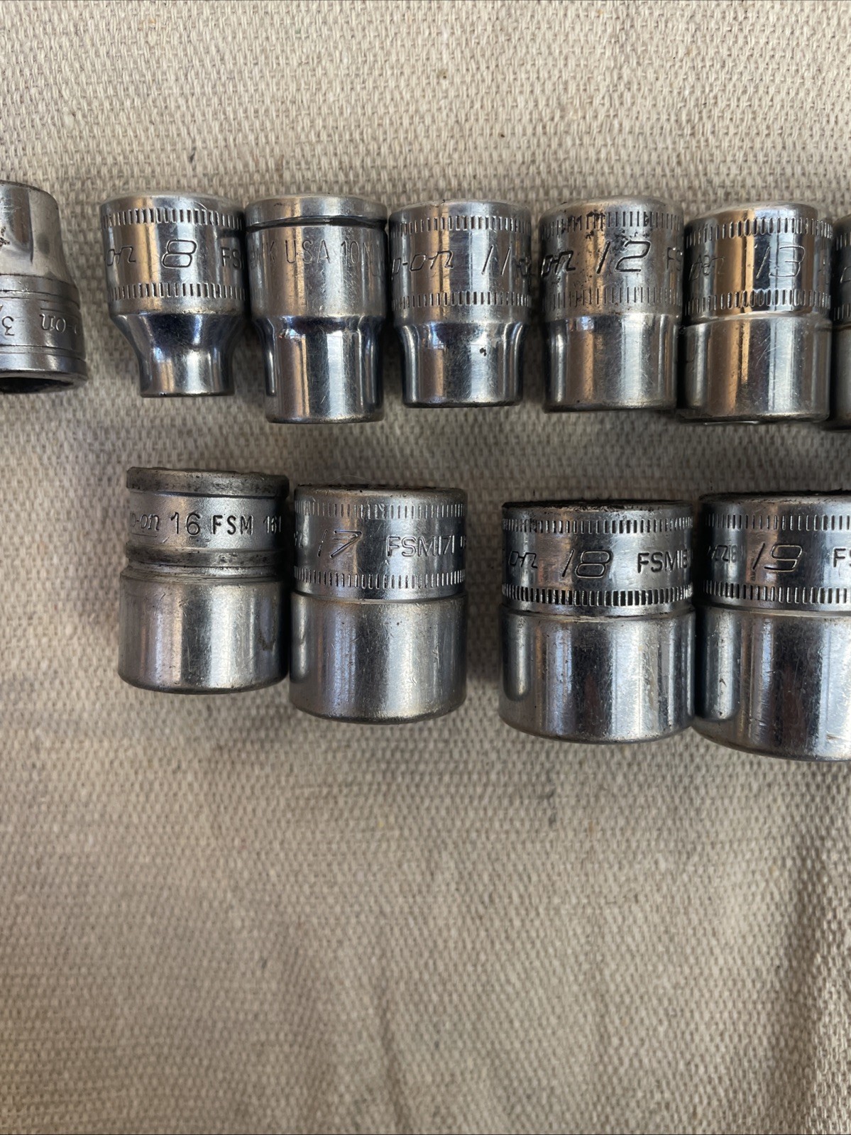 SNAP-ON 8-19mm 14 Piece 3/8″ Drive 6-Point Shallow Socket SET USA