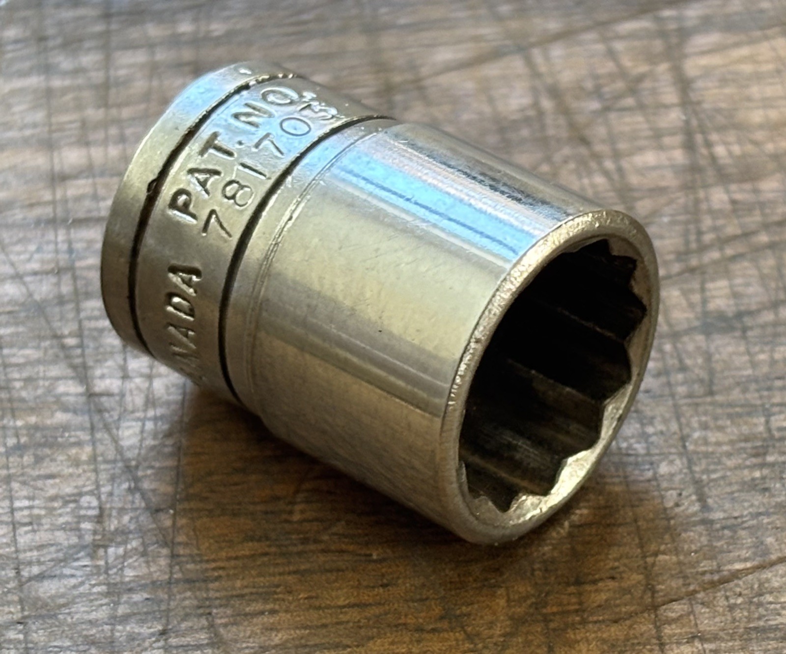 Snap-on. F161 – 1/2” AF – 3/8 Drive Shallow Socket – 12pt . Made in Canada