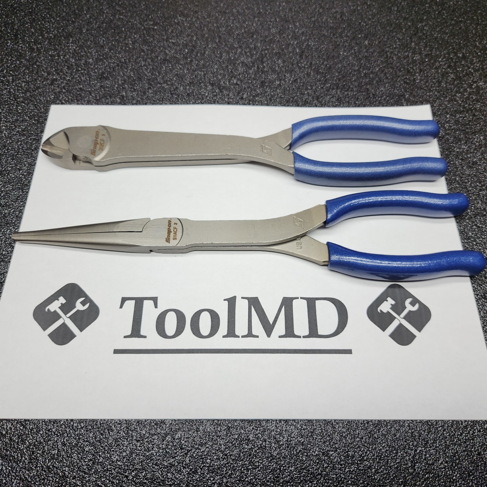 Snap-on Tools USA NEW 2pc POWER BLUE Long Needle Nose Pliers & Cutter Lot Set