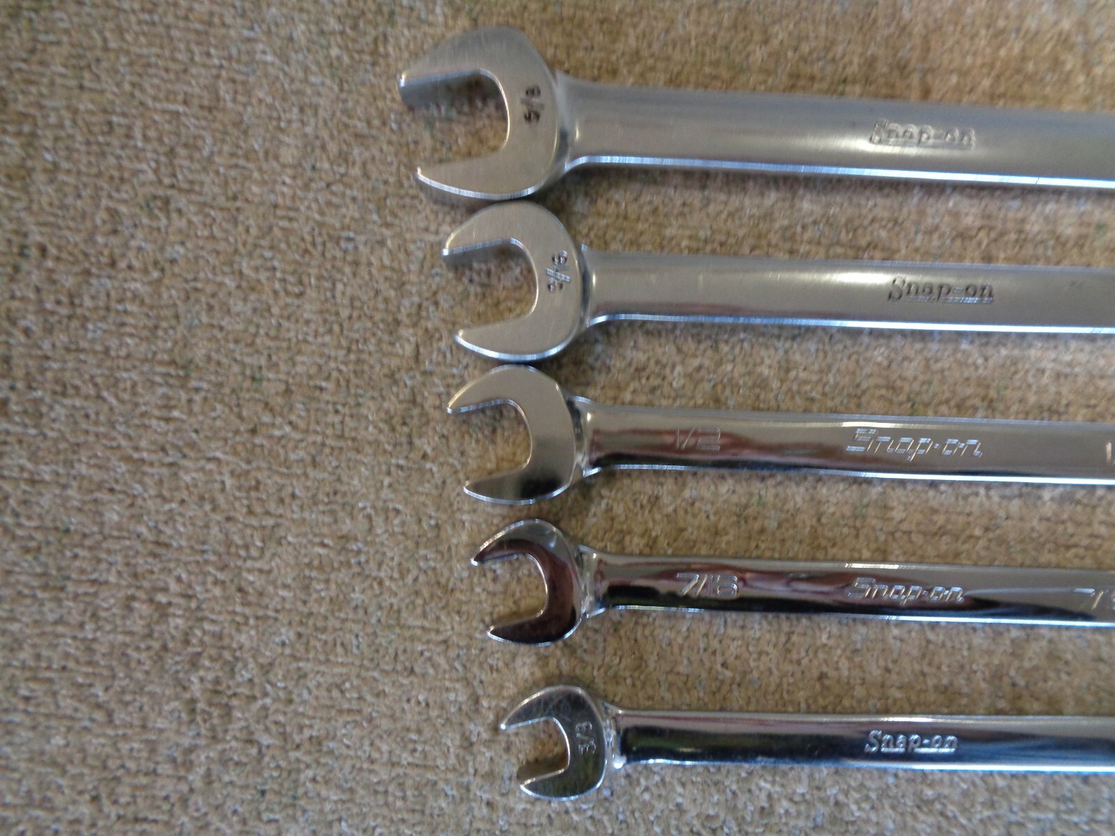 SNAP ON # RXS/RXSB 5 PIECE 6 POINT SAE OPEN END/FLARE NUT WRENCH SET FREE SHIP!