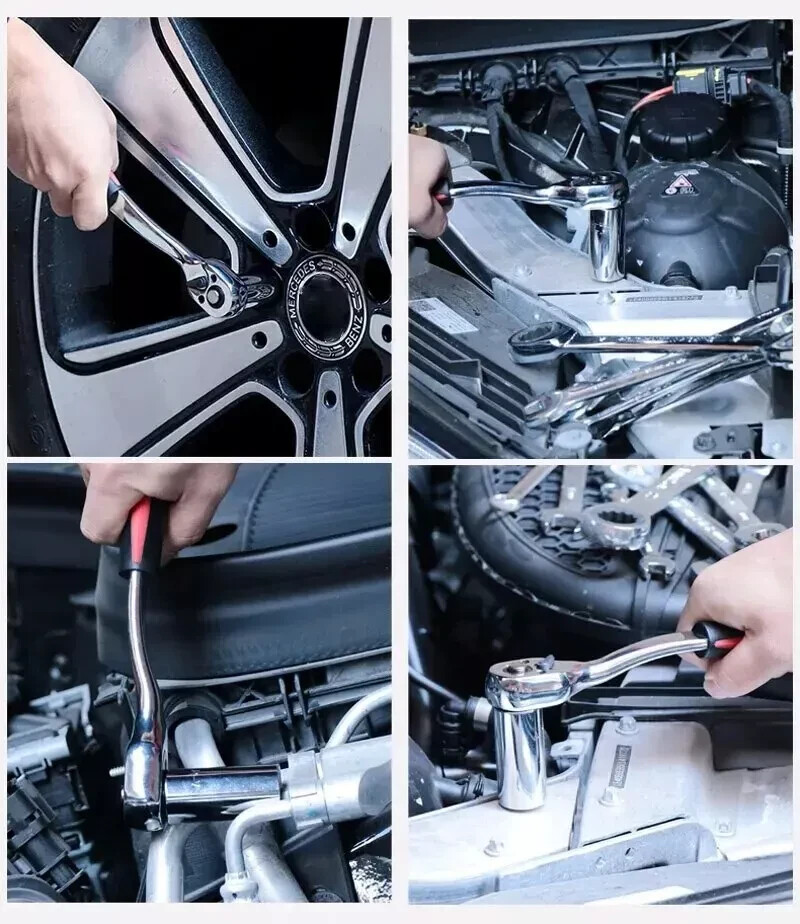 12pcs 1/2 Inch Socket Wrench Set Impact Sockets Ratchet Spanner Garage Tool Kit