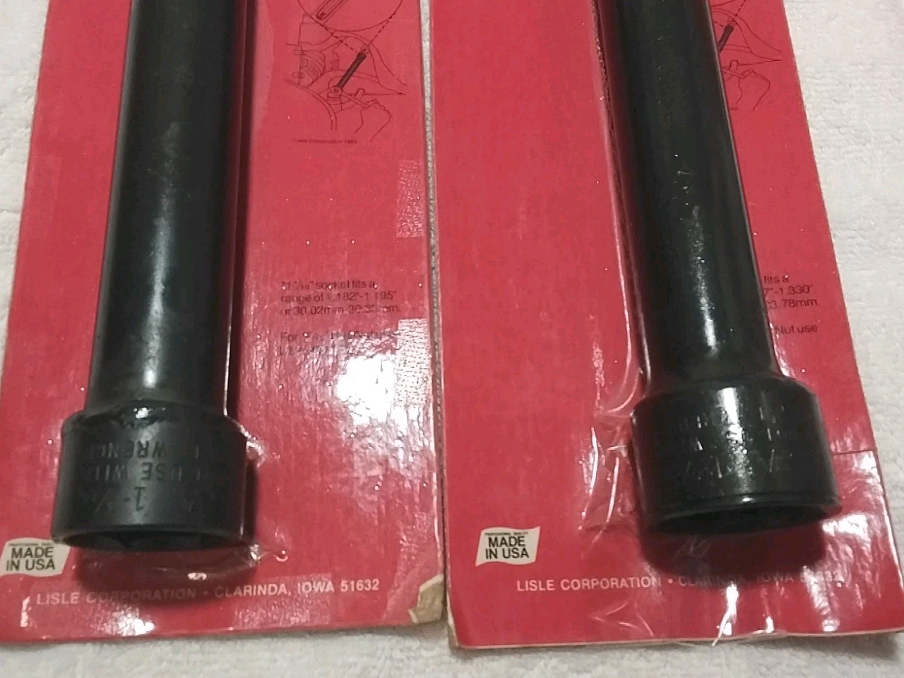 2pc LISLE 61000×61100 1/2″ DRIVE 1-3/16″×1-5/16″-15″ LONG INNER
