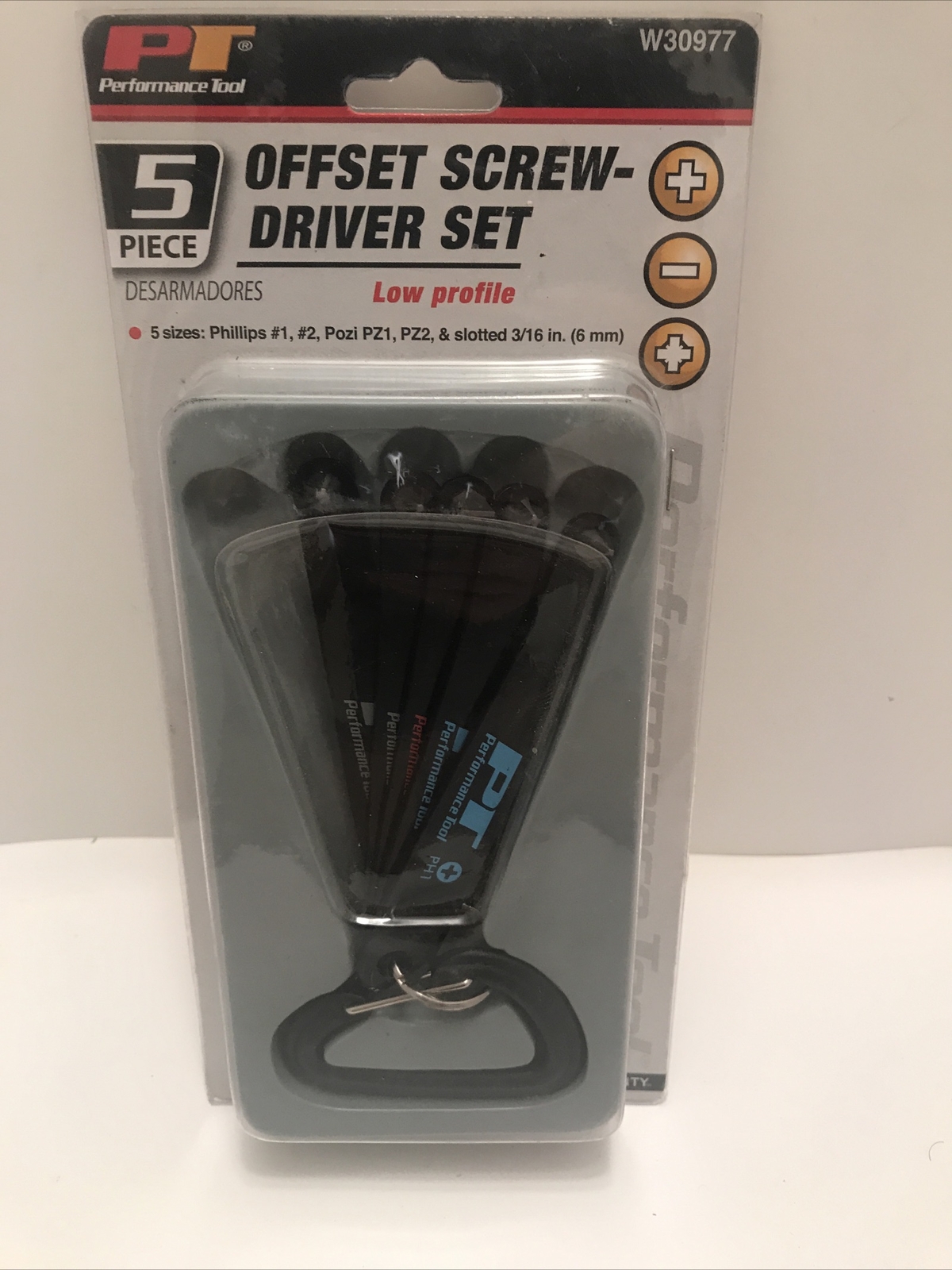 Performance Tool 5-Pc Offset Screwdriver Set W30977. Low Profile New