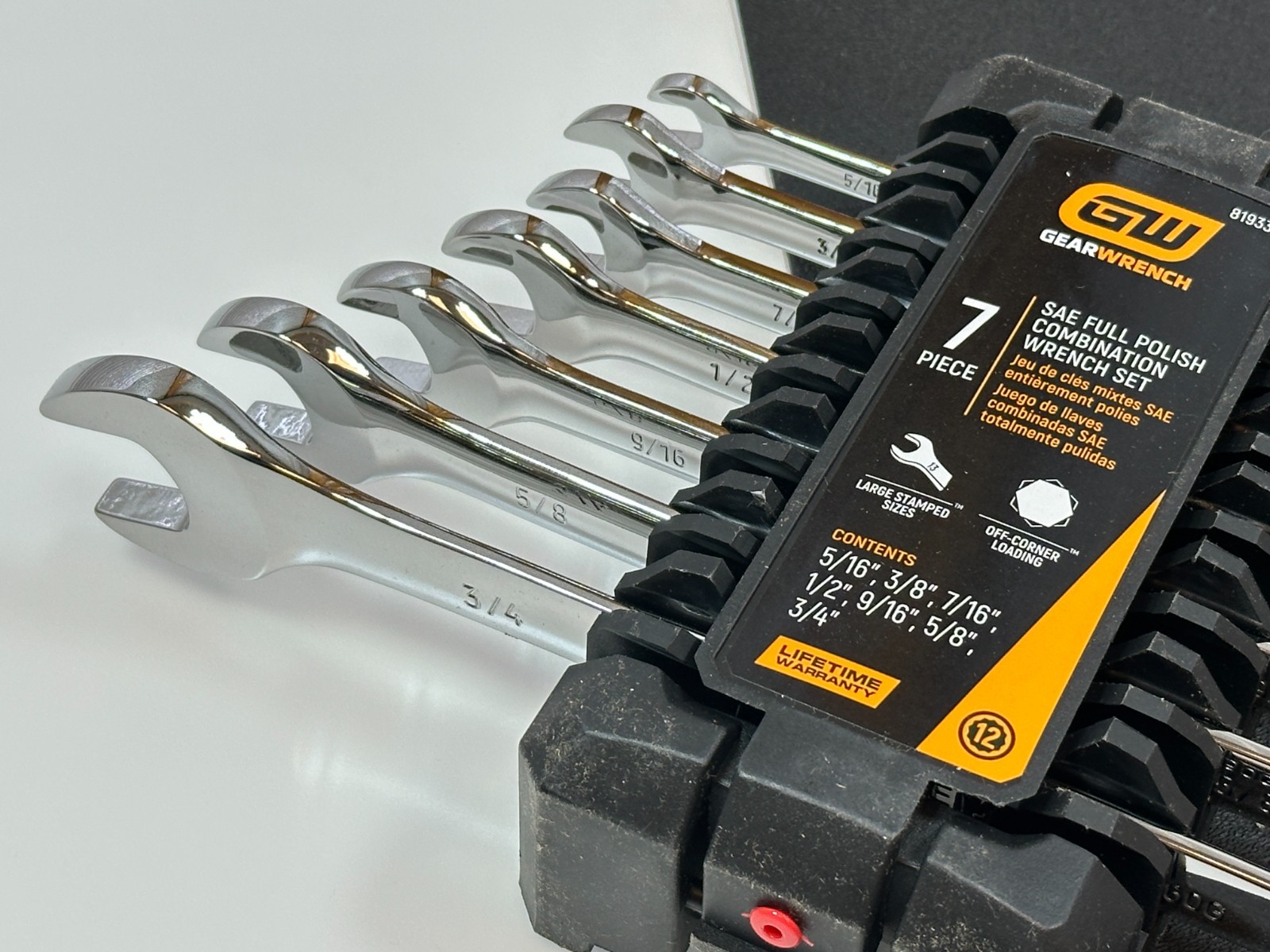 NEW GearWrench Tools 7pc SAE 5/16-3/4” Full Polish NON RATCHETING Wrench Set