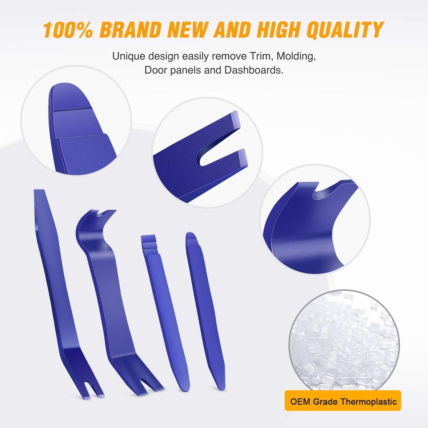 5PCS Auto Trim Removal Tool Kit No-Scratch Pry Tool Kit for Car Door Clip Pan…