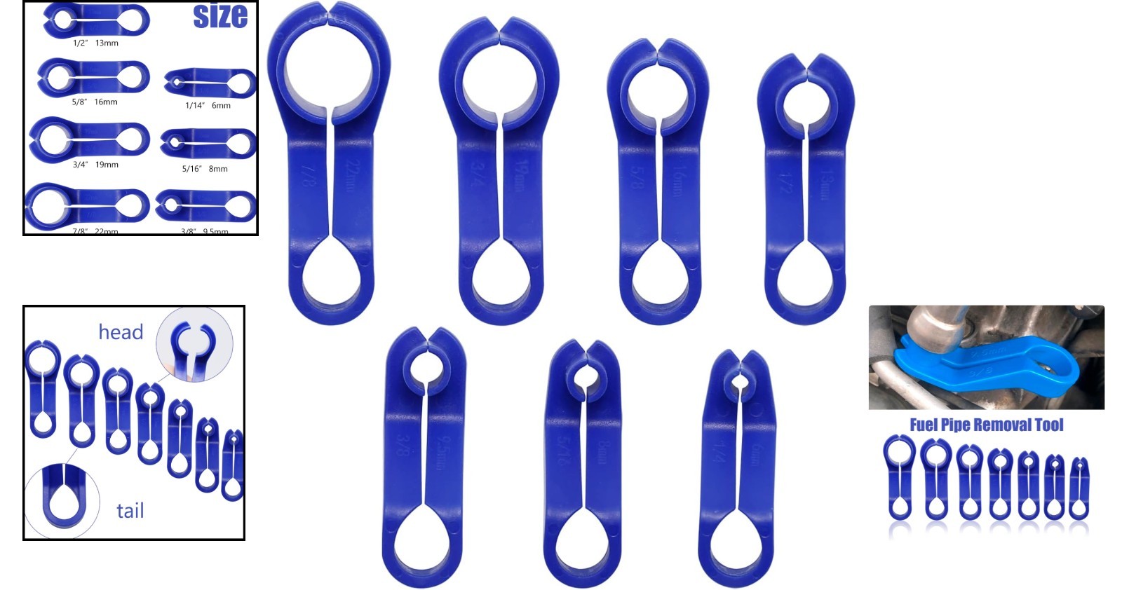 7 Sizes Fuel Line Disconnect Tools Replacement for Multiple Car Brands