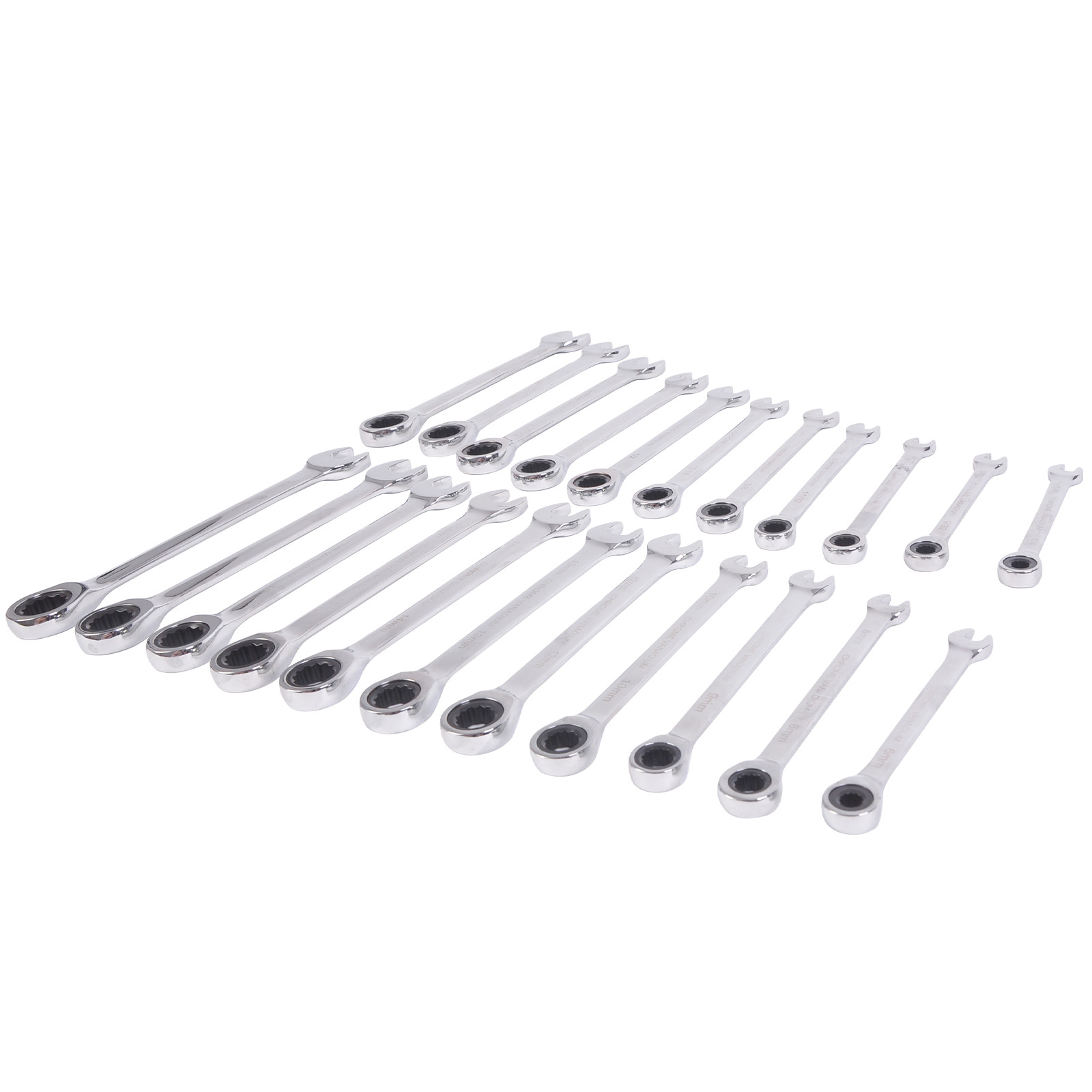 22pc Ratchet Wrenches Set Metric SAE Imperial Combination Ratcheting Spanner Kit
