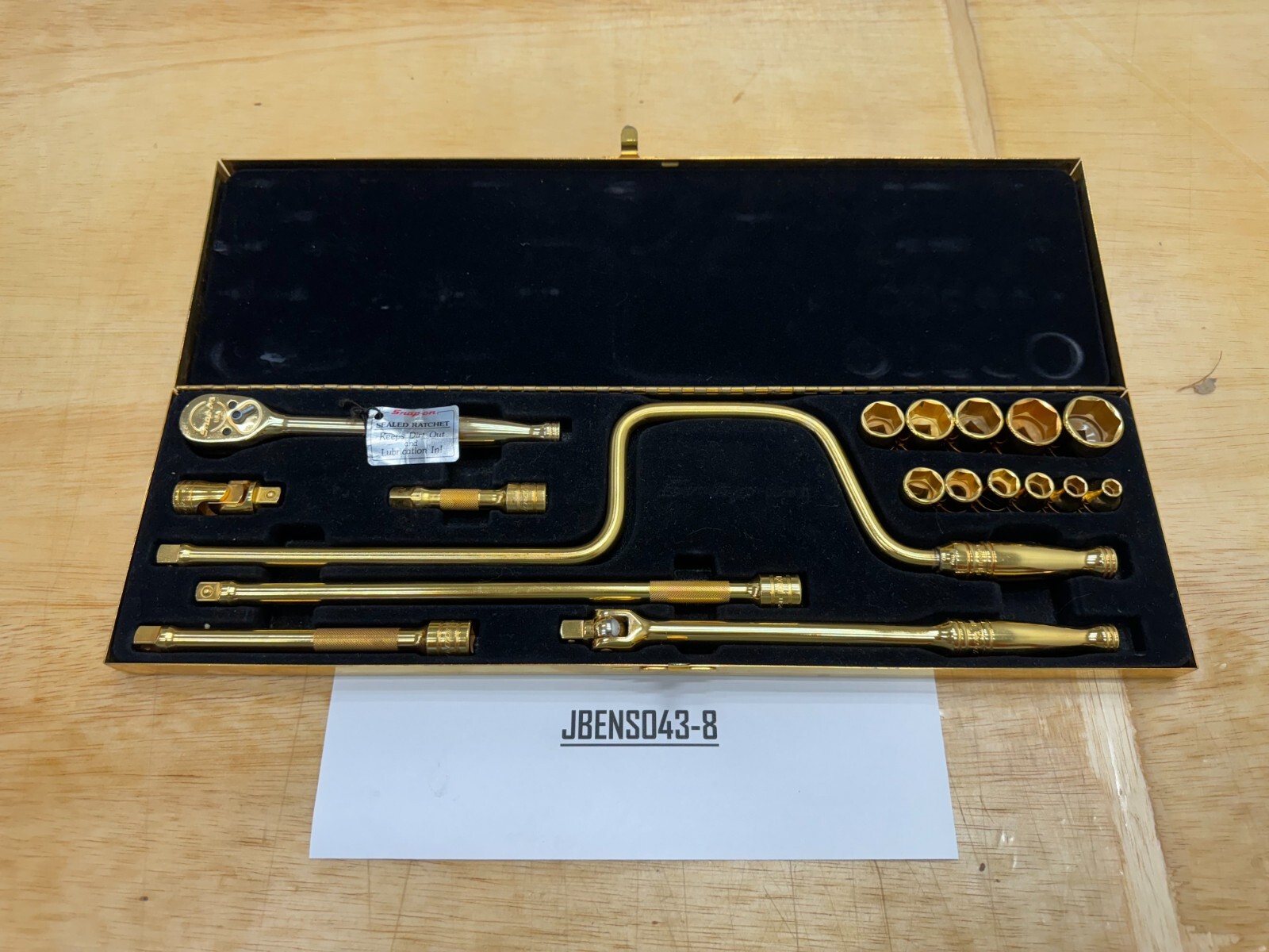 Snap-On Tools RARE 1992 18pc Collectors Gold Plated 3/8″ Drive Service Set