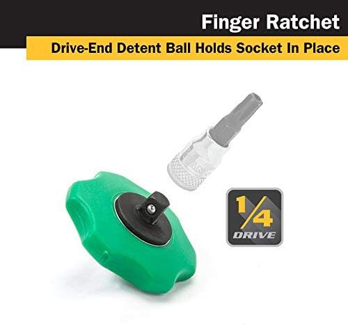 Titan Tools 1/4-Inch Drive 72-Tooth Finger Ratchet 12090