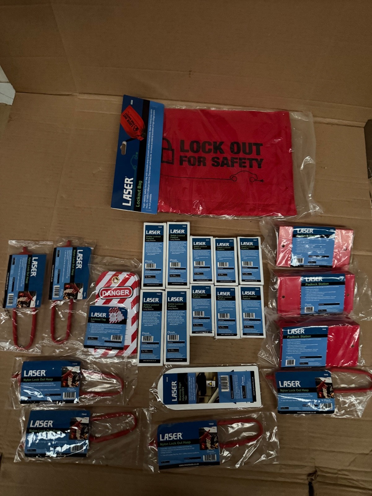 Laser 8155 Master Lockout Tagout Kit Wall Mount Safety Padlock Station VAT inc