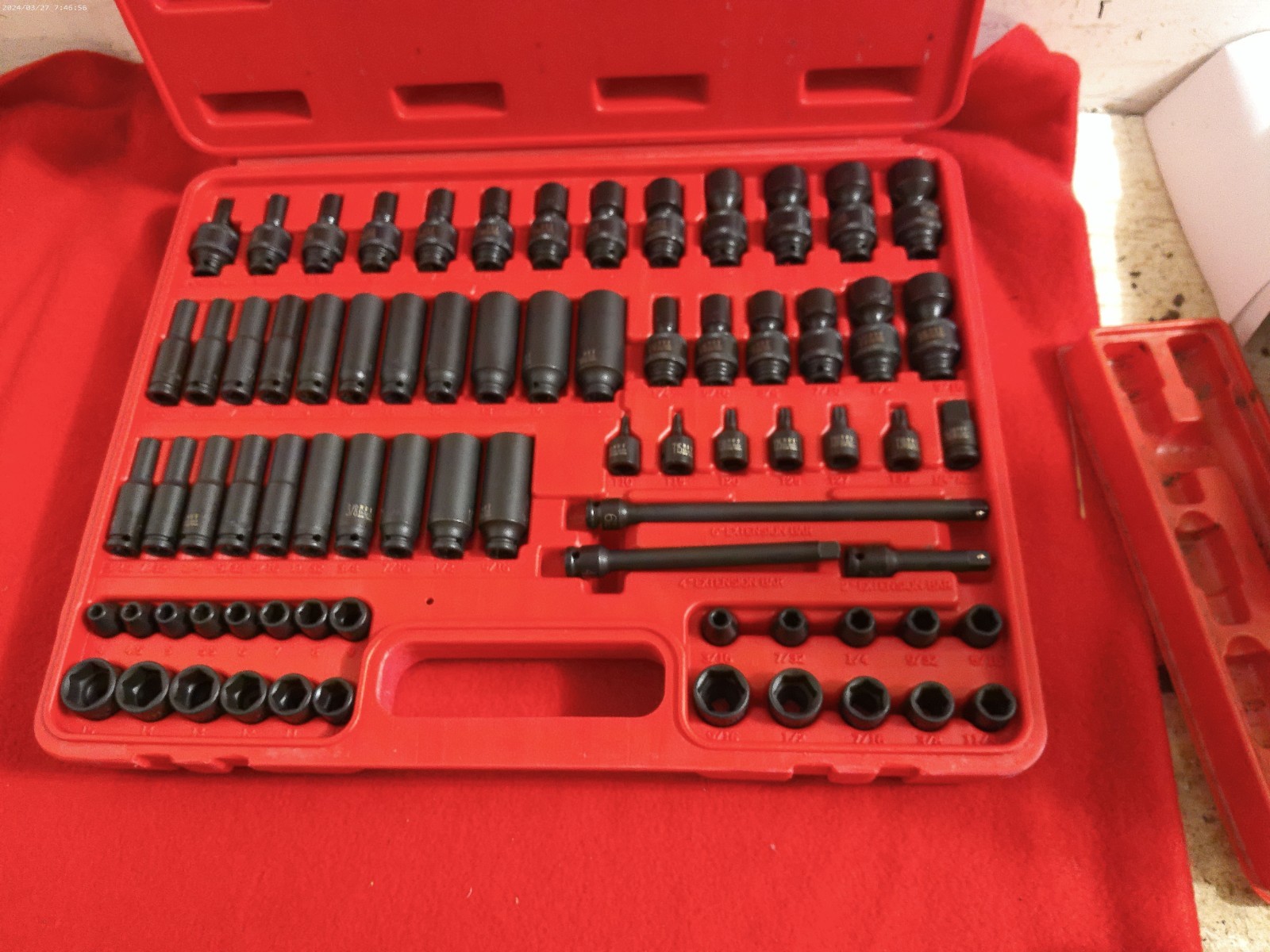 Napa 1/4 Drive master Impact Socket Set Napa professional NPT metric &sae 74pc