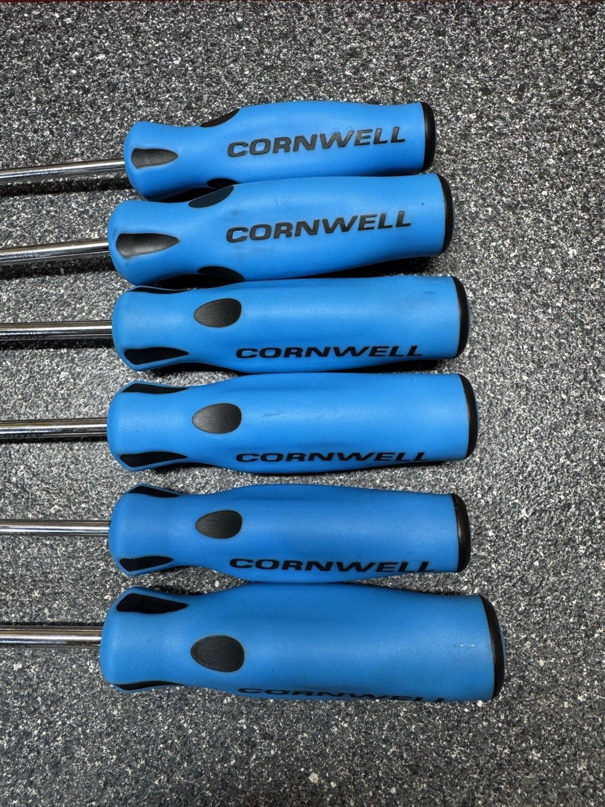 Cornwell CSD86CS 6pc BLUE Cabinet Screwdriver Set 3 Phillips 3 Flat Cushion Grip