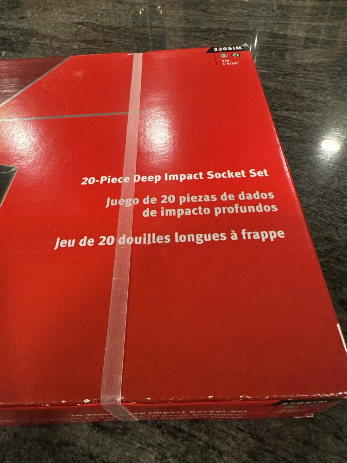 Snap On 320sim 1/2” drive deep impact set 3/8-1-9/16” sealed
