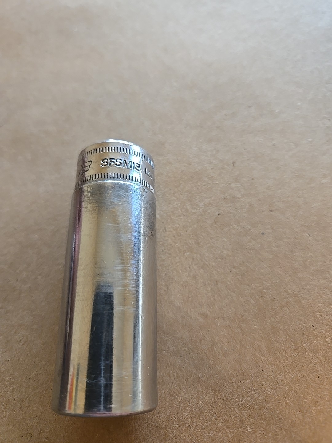 Snap On 3/8″ Drive 18MM 6PT Metric Deep Chrome Socket USA SFSM18