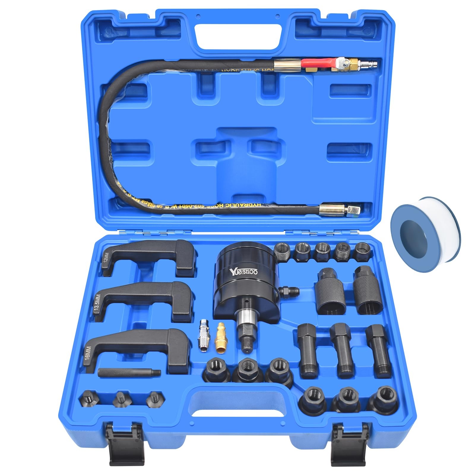 Yuesstloo 28Pcs Pneumatic Diesel Injector Puller Set with Extension Hose