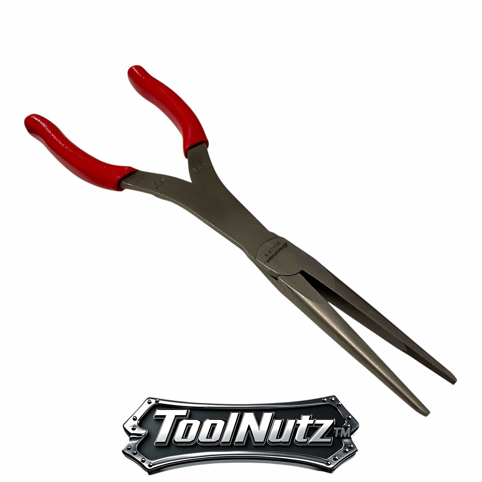 Snap-on Tools NEW 911ACF 11″in. RED Soft Grip Rounded Jaw Needle Nose Pliers USA