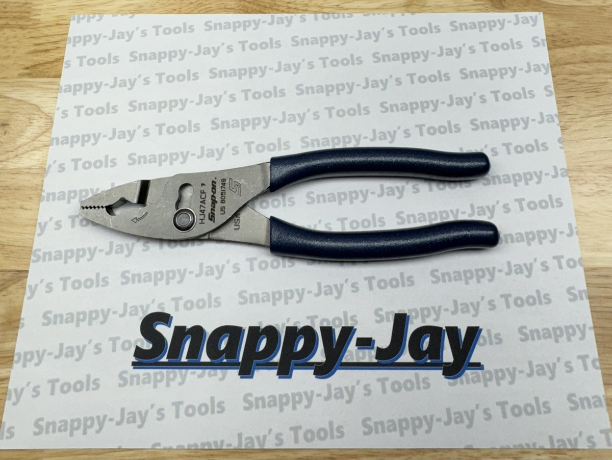 Snap-on Tools USA NEW STYLE POWER BLUE Soft Grip 8″ Flank Jaw Pliers HJ47ACFMB