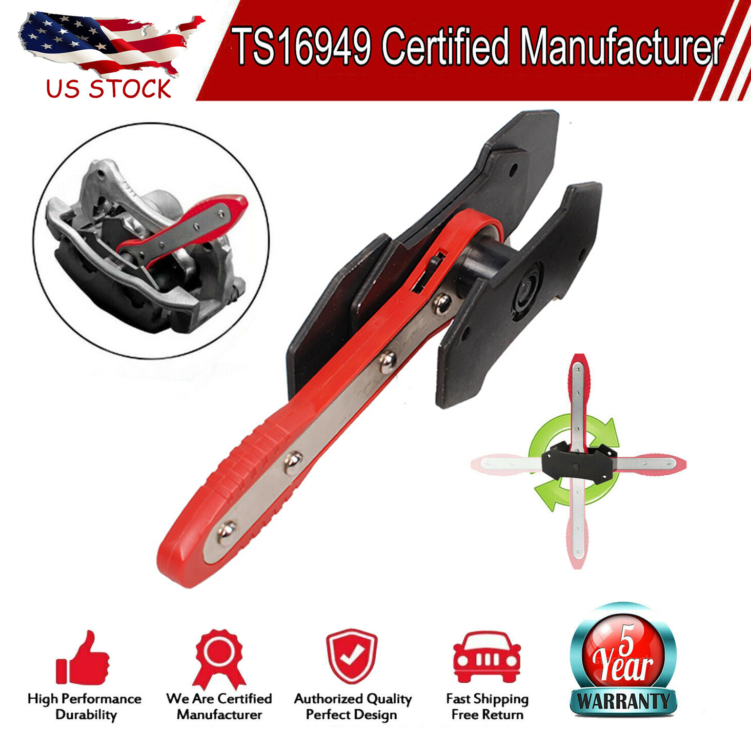 Ratcheting Brake Caliper Ratchet Brake Piston Spreader Wrench Pad Install Press