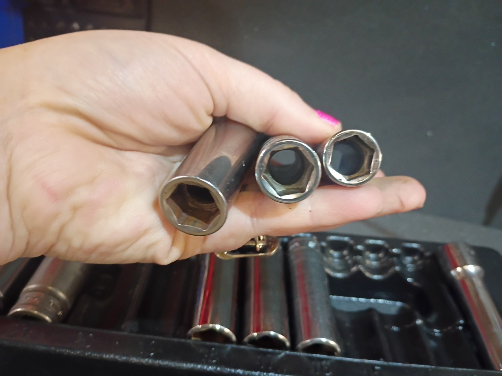 Snap On Tools TSM 1/2″ Drive 6-Point Metric Deep Socket Set Of 7 18mm – 12mm