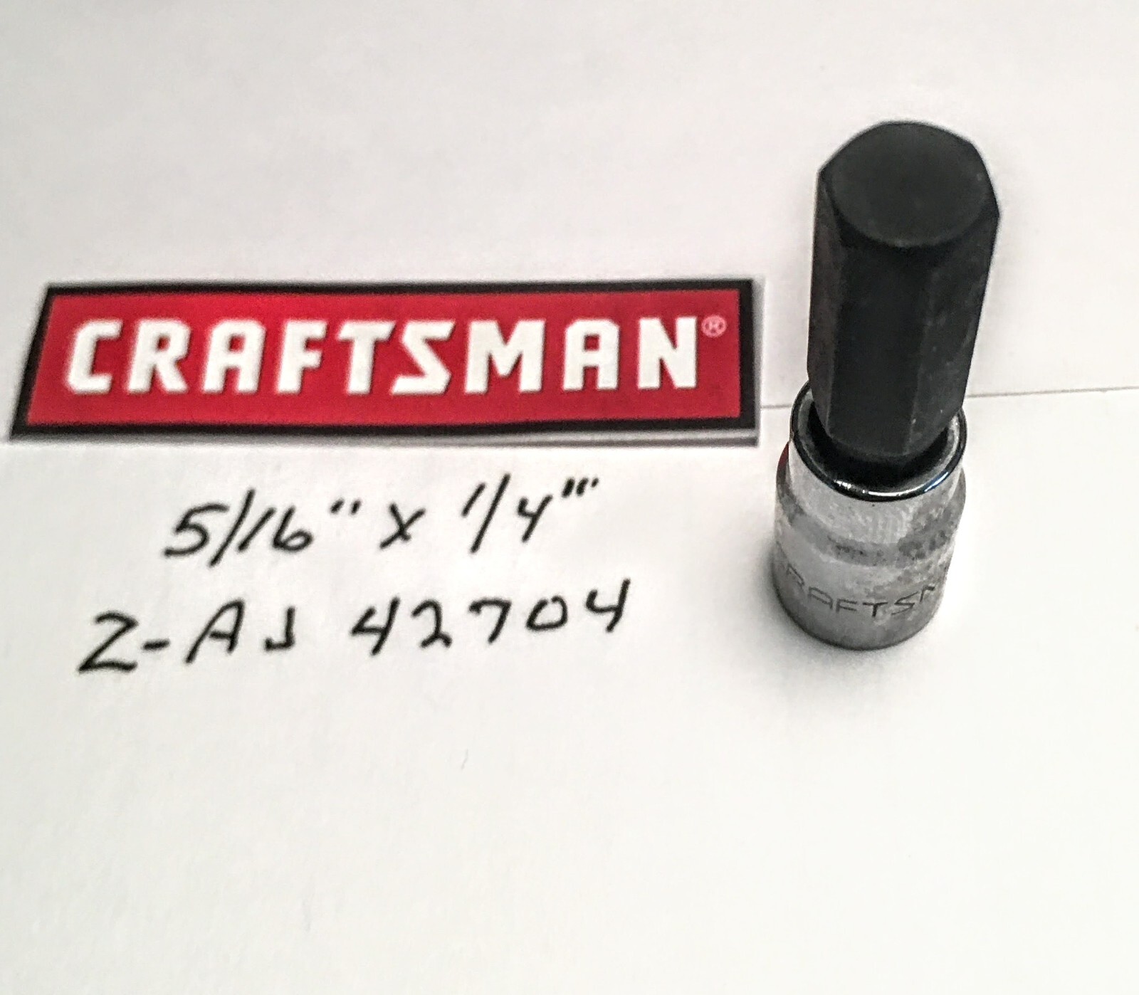 Craftsman 5/16″ x 1/4″ Drive Hex Bit Socket Z-AJ 42704 Free USA Shipping