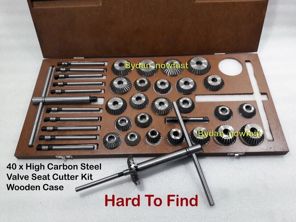 40x VALVE SEAT CUTTER KIT HIGH CARBON STEEL VINTAGE CAST IRON HEAD SEAT RESTORE.