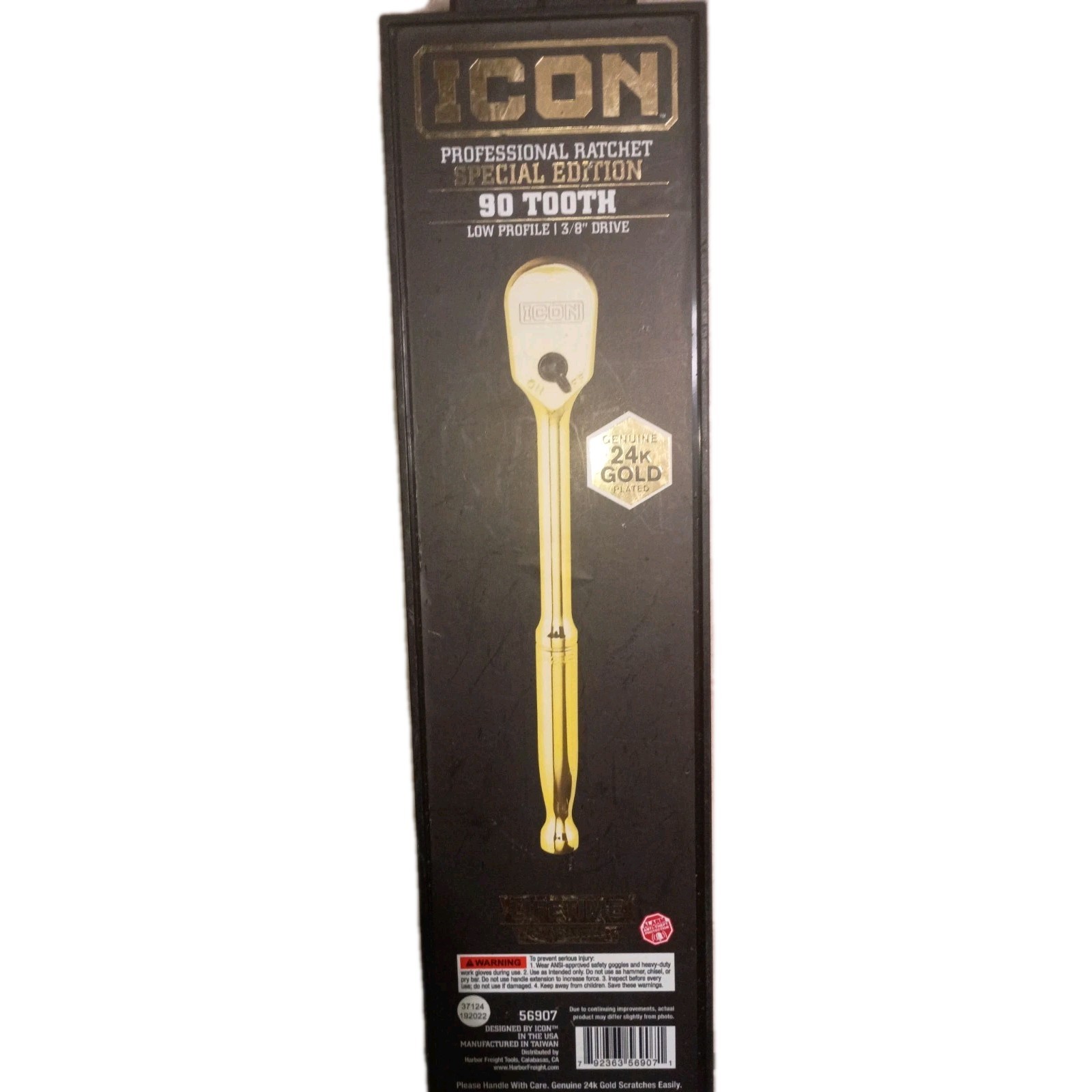 ICON 3/8” 24K Gold Plated Professional Ratchet Socket Wrench