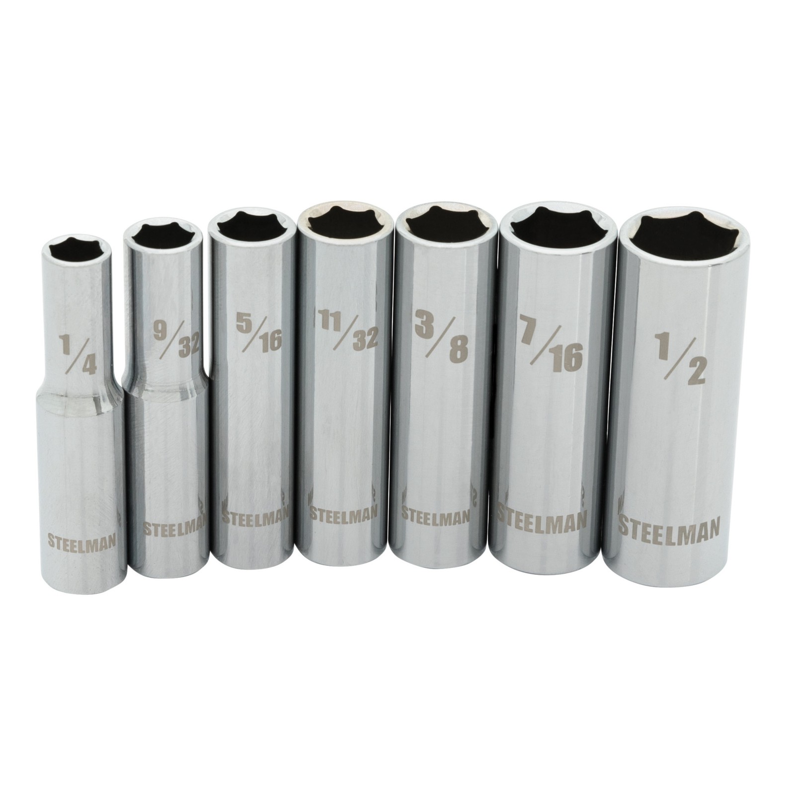 Steelman 7 Piece 1/4 in. Drive Deep Well Socket Set SAE 78520