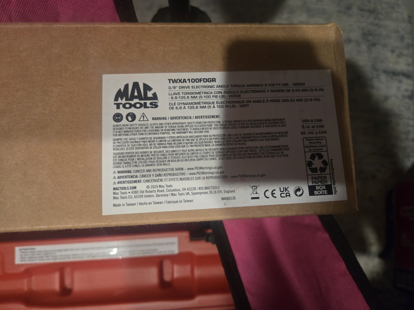 Mac Tools Digital Torque Wrench 3/8 Drive TWXA100FDGR. Brand NEW NEVER USED.