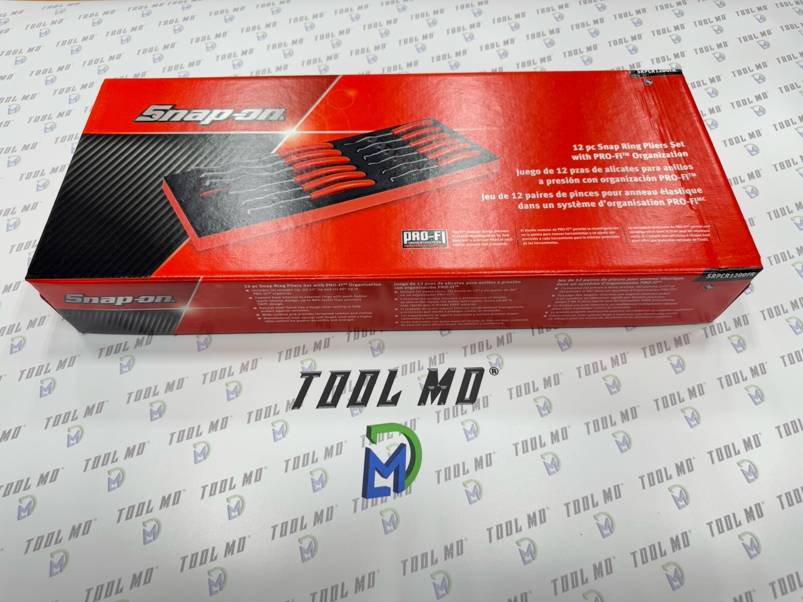 Snap-on Tools USA NEW RED 12-Piece Master Snap Ring Pliers Foam Set SRPCR1200FR