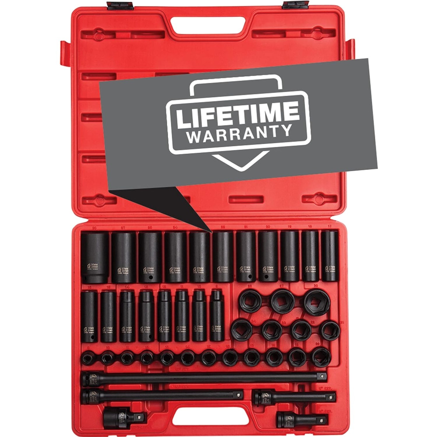 Sunex 2569, 1/2″ Drive Master Impact Socket Set, 43Piece, Metric, 9mm – 30mm,…