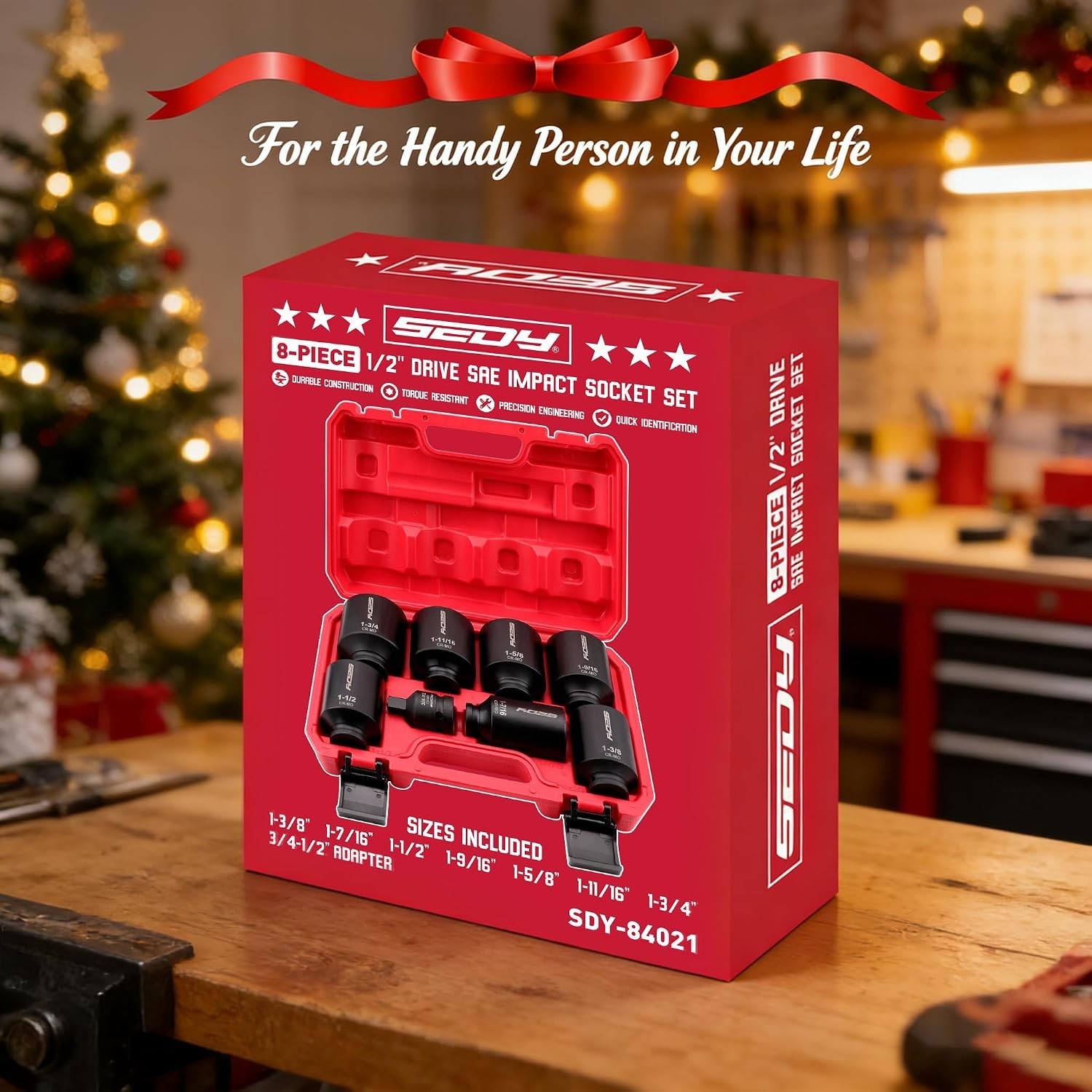 8-Piece 1/2″ Drive SAE Deep Impact Socket Set