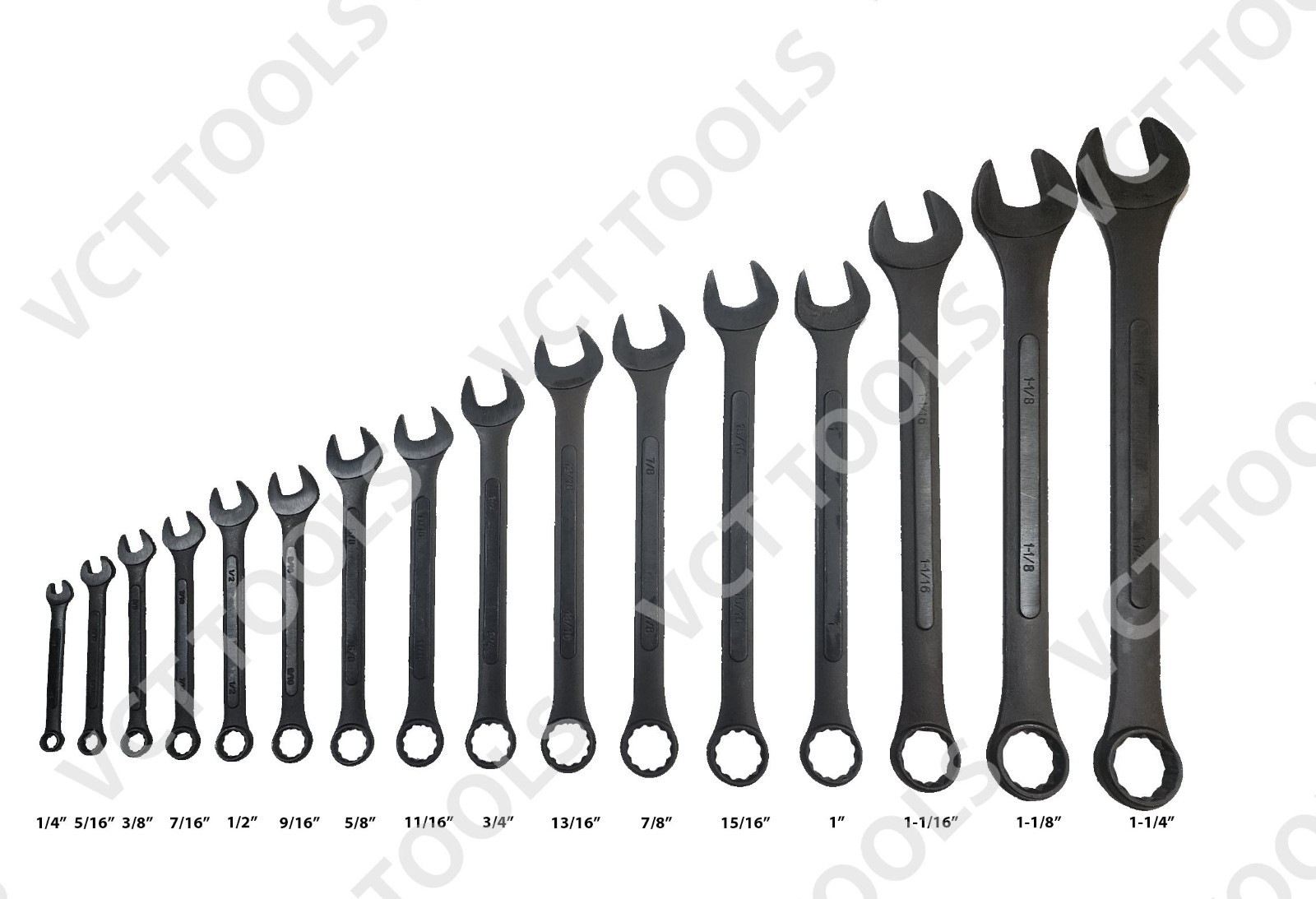 16‑Pc Standard Wrench Set 1/4″-1-1/4″ Heavy Duty Chrome Vanadium Combination