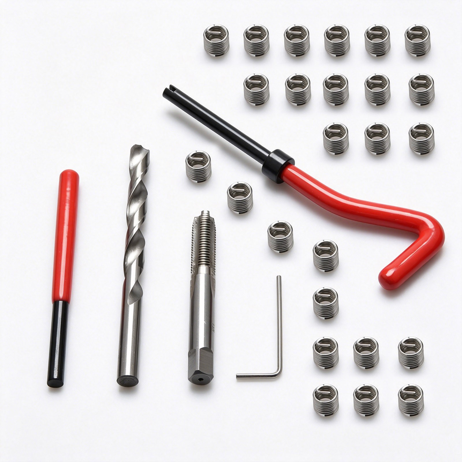 M8 x 1.25 Thread Repair Kit Stainless Steel Insert Set for Aluminum Cast Iron