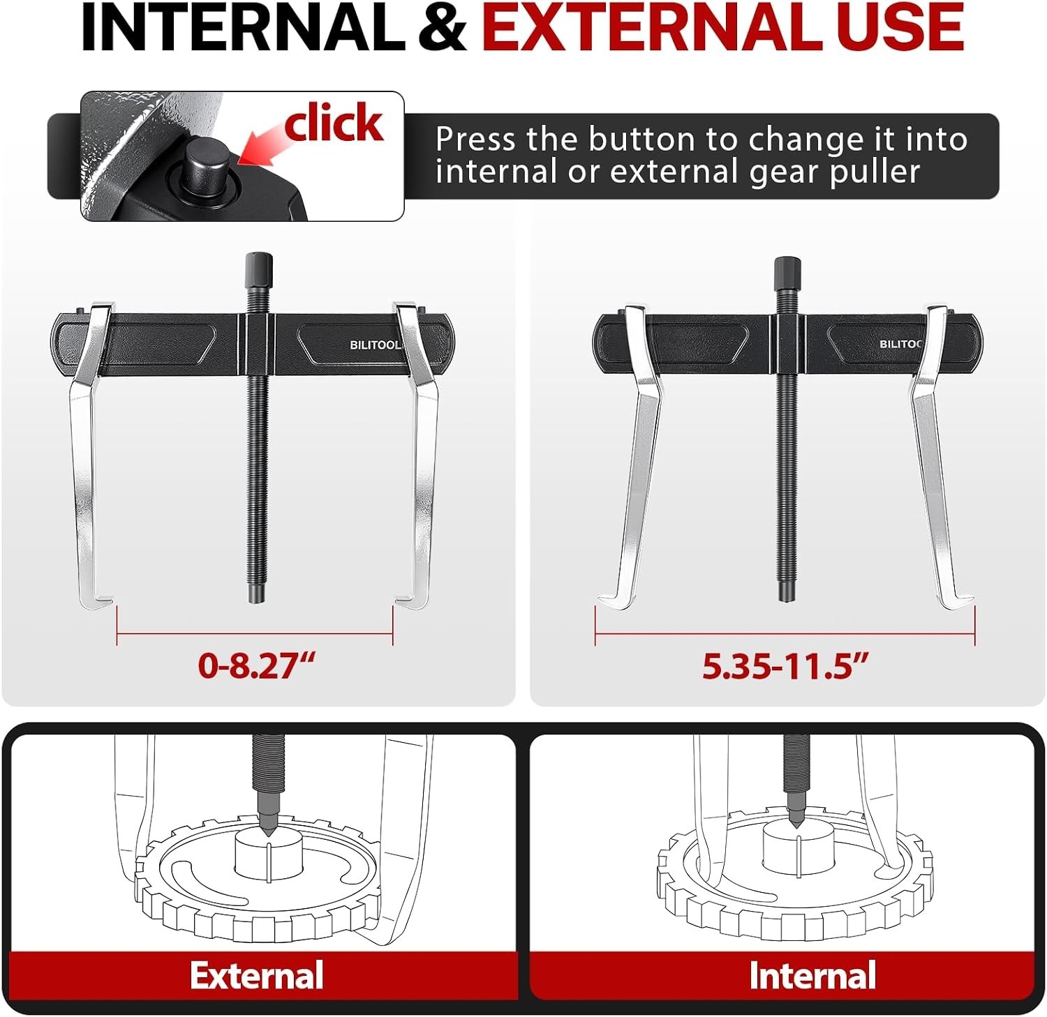 Professional 10″ Gear Puller – Internal & External Use