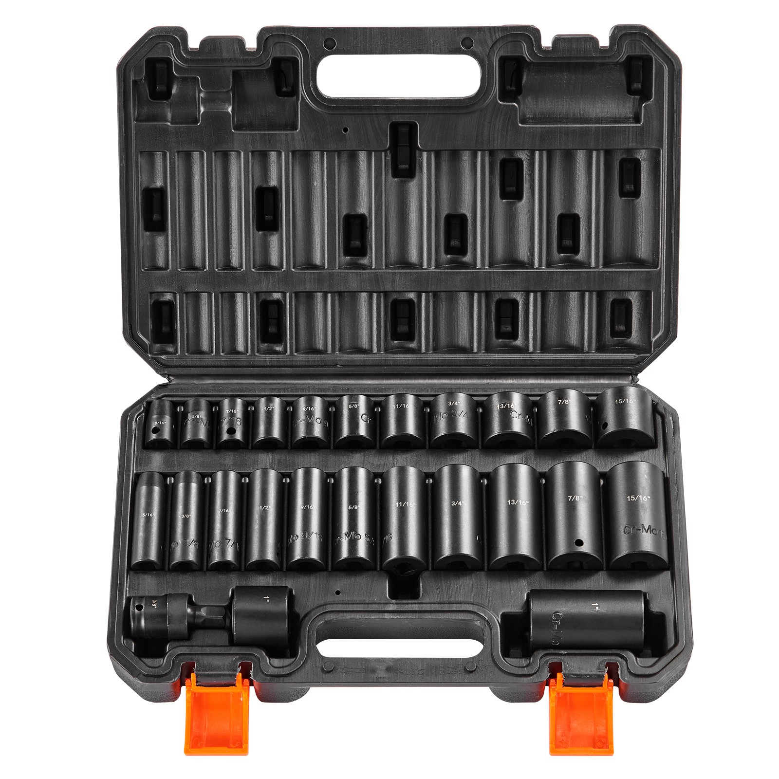 Uimoso Impact Sockets Set 25pcs 6-Point 3/8in Drive Bit Ratchet Tool Kit Case