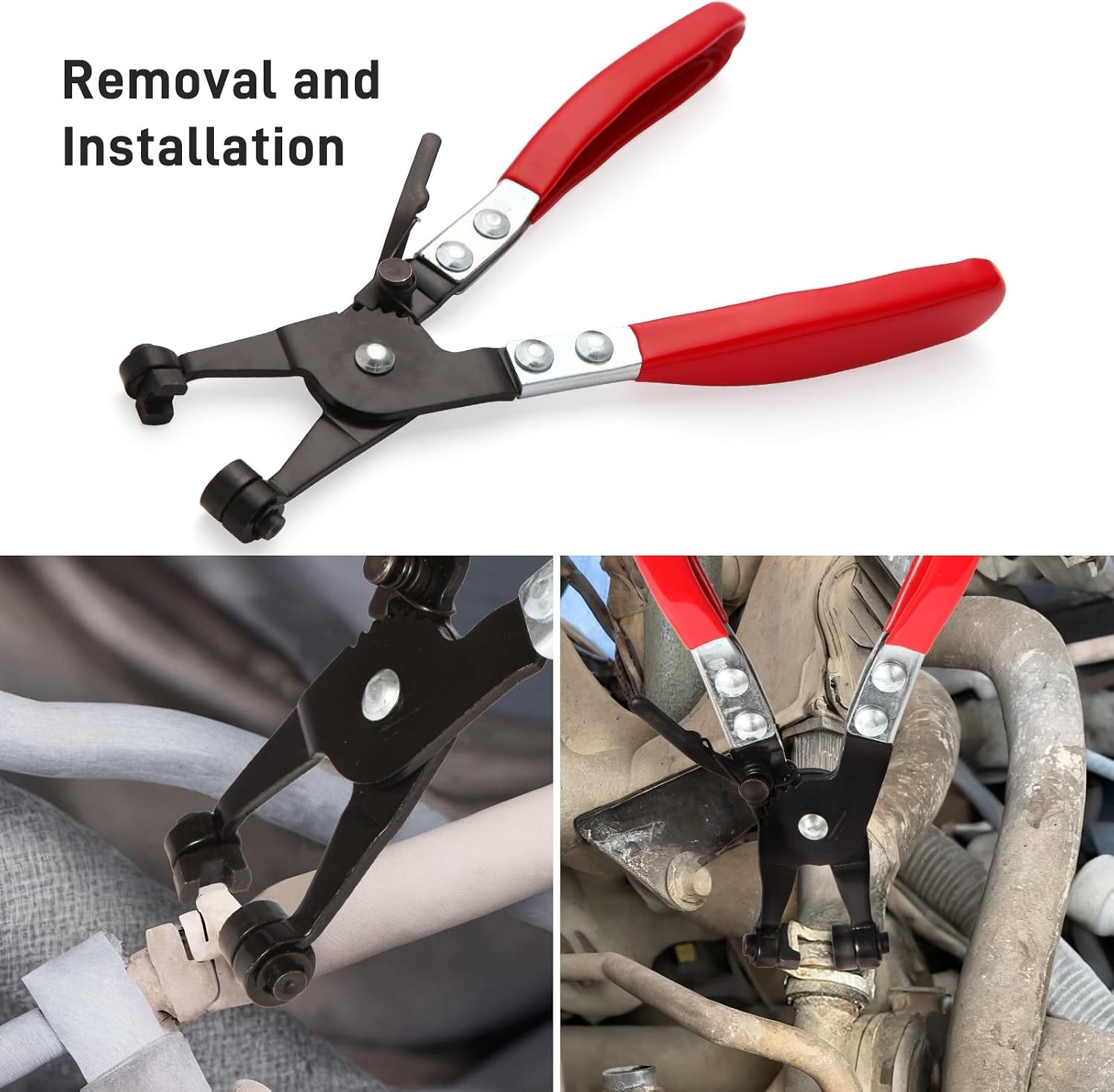 Hose Clamp Pliers Swivel Flat Band Tool for Ring and Flat Hose Clamps Repair