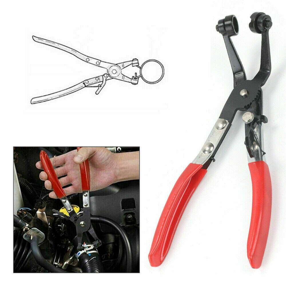 220 mm Angled Hose Clamp Clip Pliers – for fuel & coolant pipe spring clips NEW
