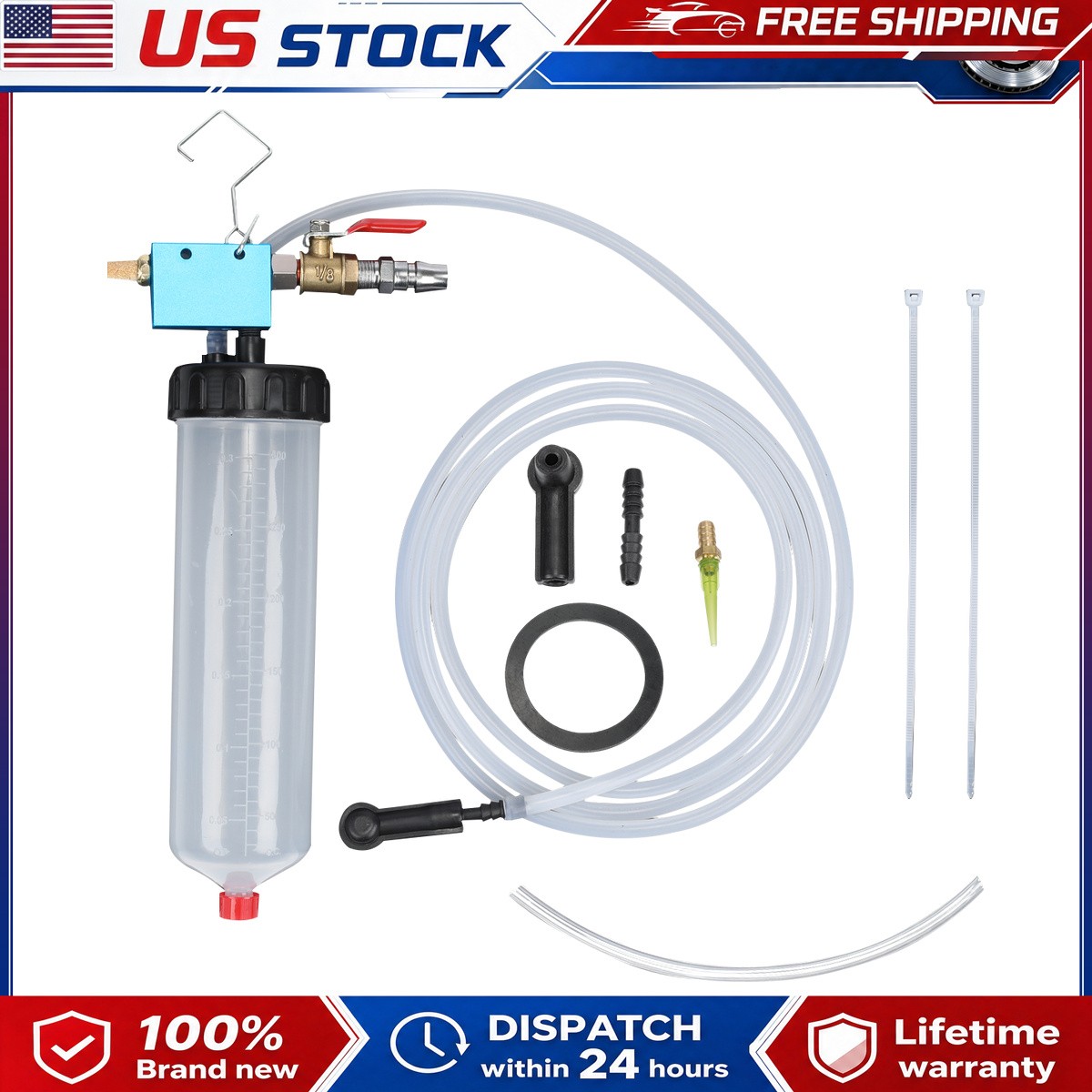 Brake Bleeder Kit 300ml Fluid Extractor Vacuum Pump Tool for Car Clutch Oil